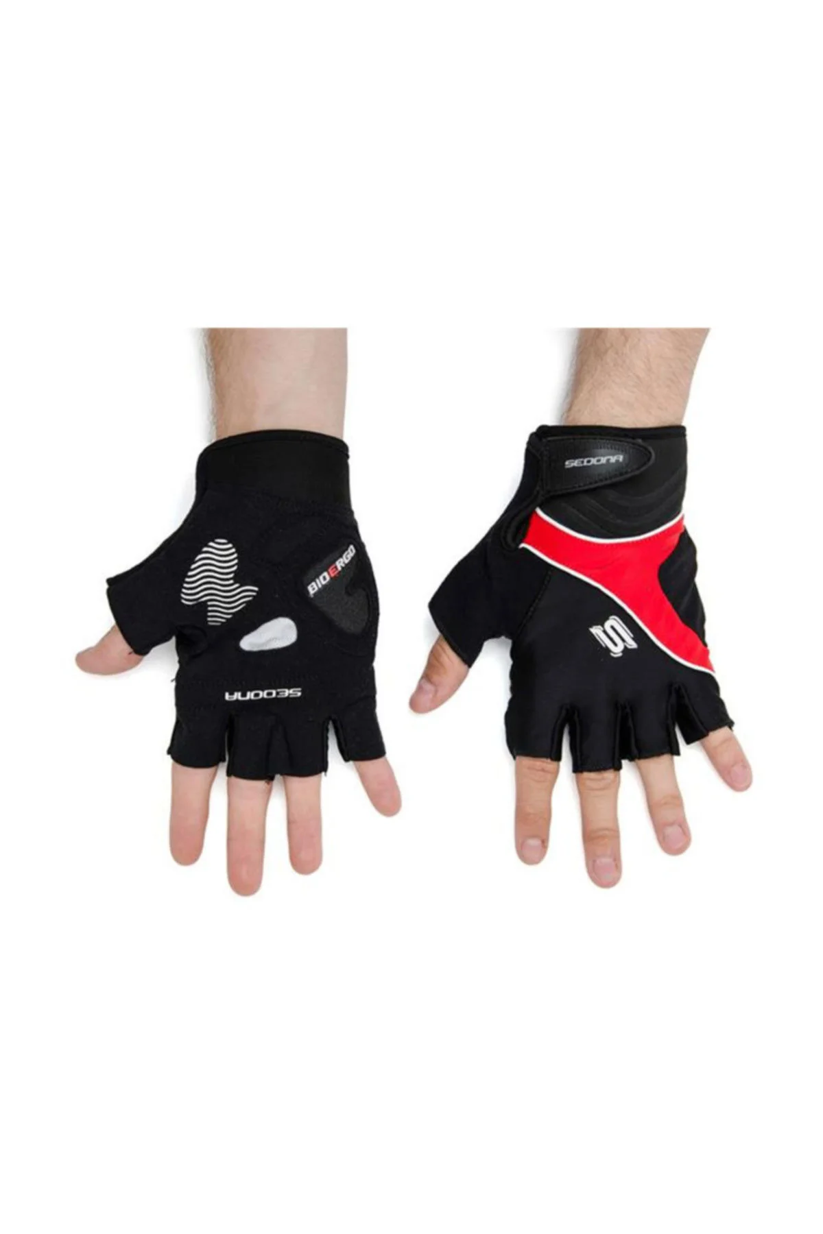 Siyah Kırmızı Eldiven Kısa Parmak XL  Pk-812-087 300003 U231369