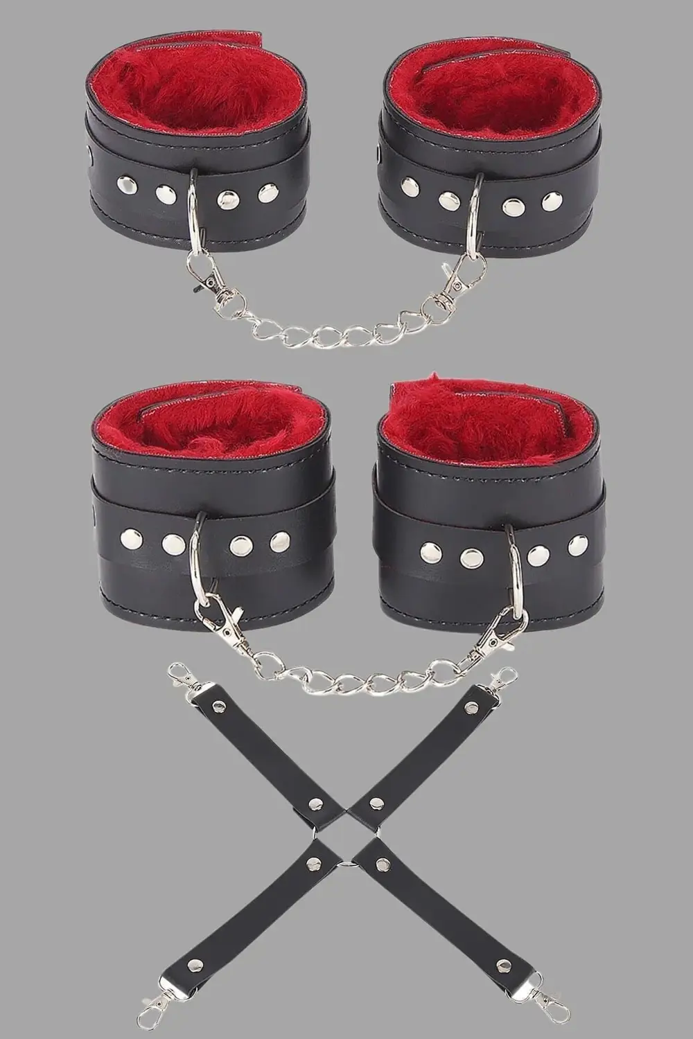 Siyah Kırmızı Harness Fantezi Aksesuar Set