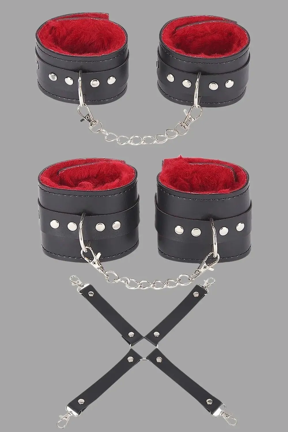 Siyah Kırmızı Harness Fantezi Aksesuar Set