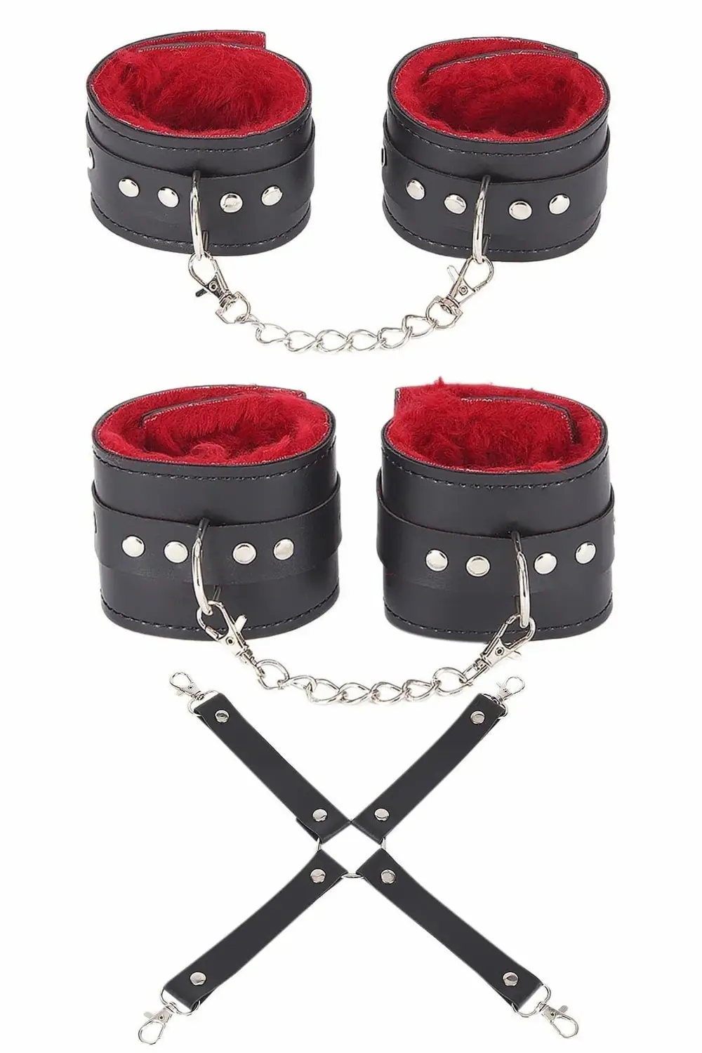 Siyah Kırmızı Harness Fantezi Aksesuar Set