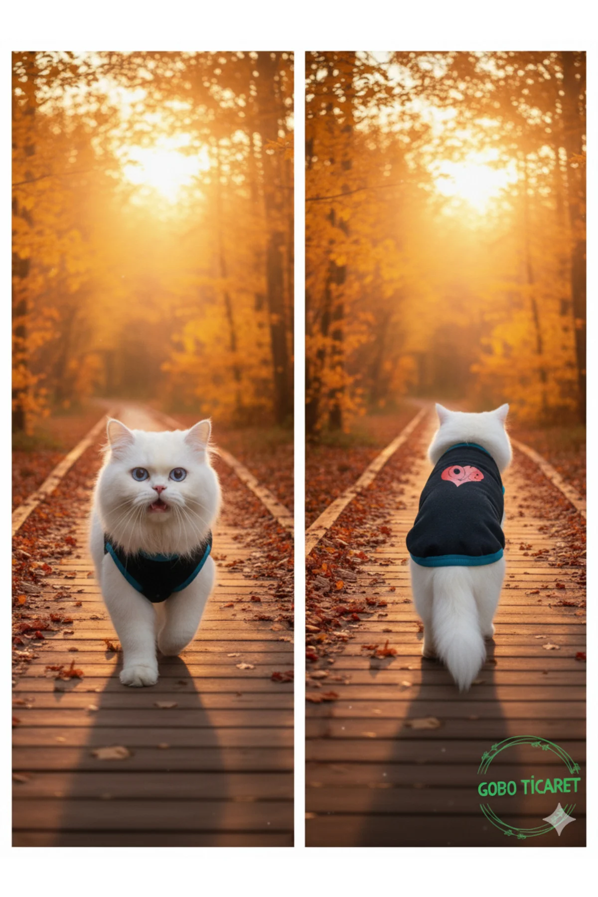Siyah Kışlık Kedi Köpek Kıyafeti Love Desenli Kışlık Elbise