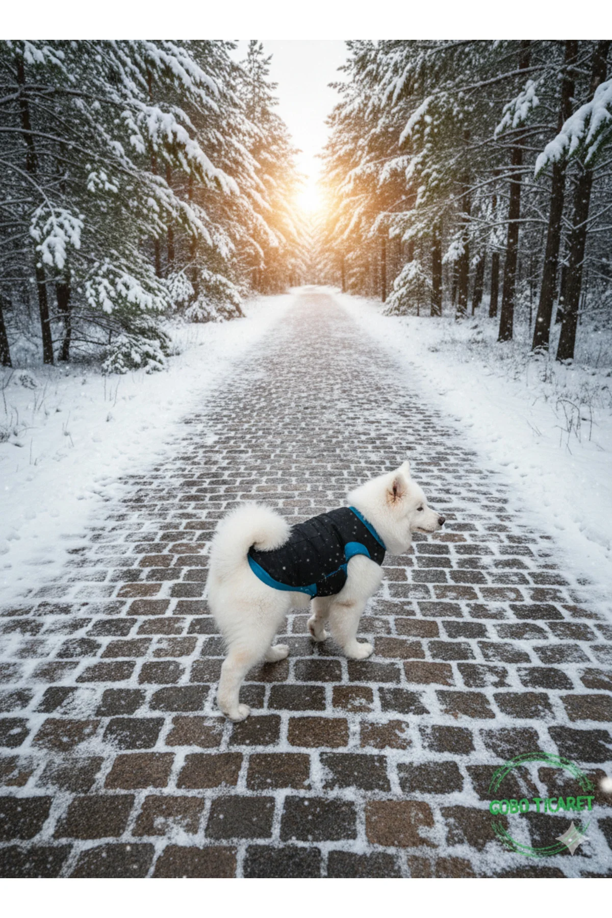 Siyah Kışlık Kedi Köpek Kıyafeti Love Desenli Kışlık Elbise