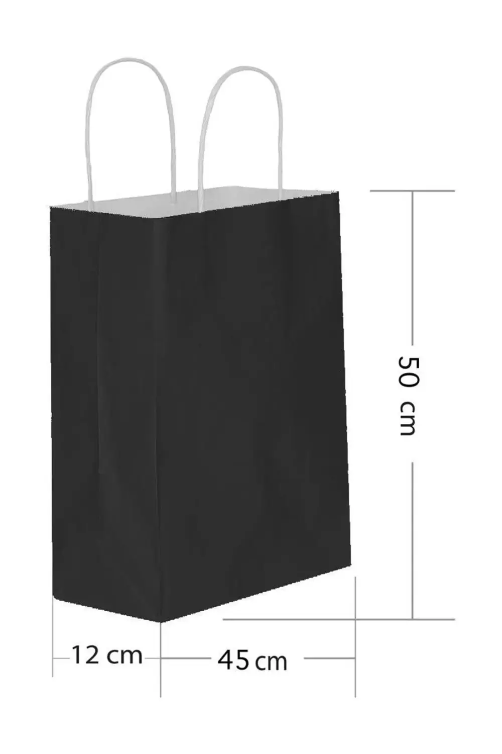 Siyah Kraft Hediye Çantası 45x12x50 cm 25'li