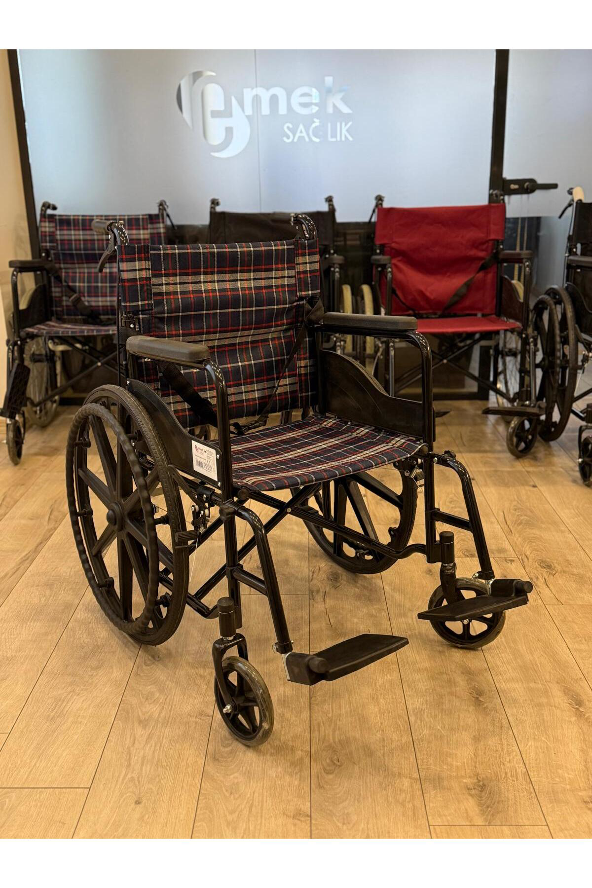 Siyah Kumaş Standart Transfer Sandalyesi -tekerlekli Sandalye - M