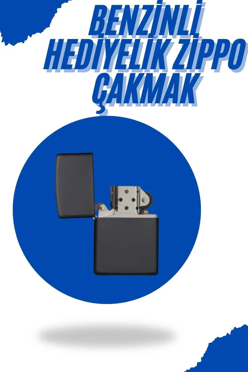Siyah Kutulu Metal Çakmak - Minimalist ve Dayanıklı Hediyelik Çakmak