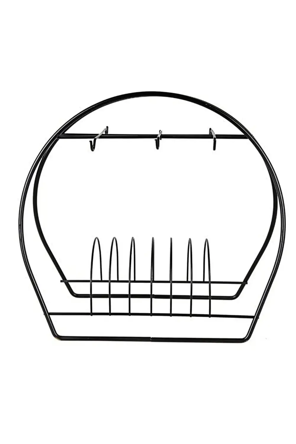 Siyah Metal 6 Kancalı Şık Fincan Askılığı Bardak Standı Kahve Fin