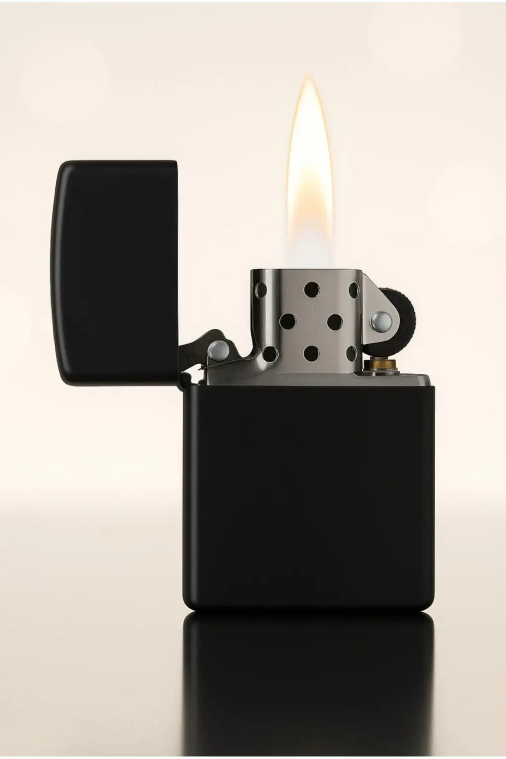 Siyah Metal Çakmak – Yeniden Doldurulabilir, Şık ve Dayanıklı