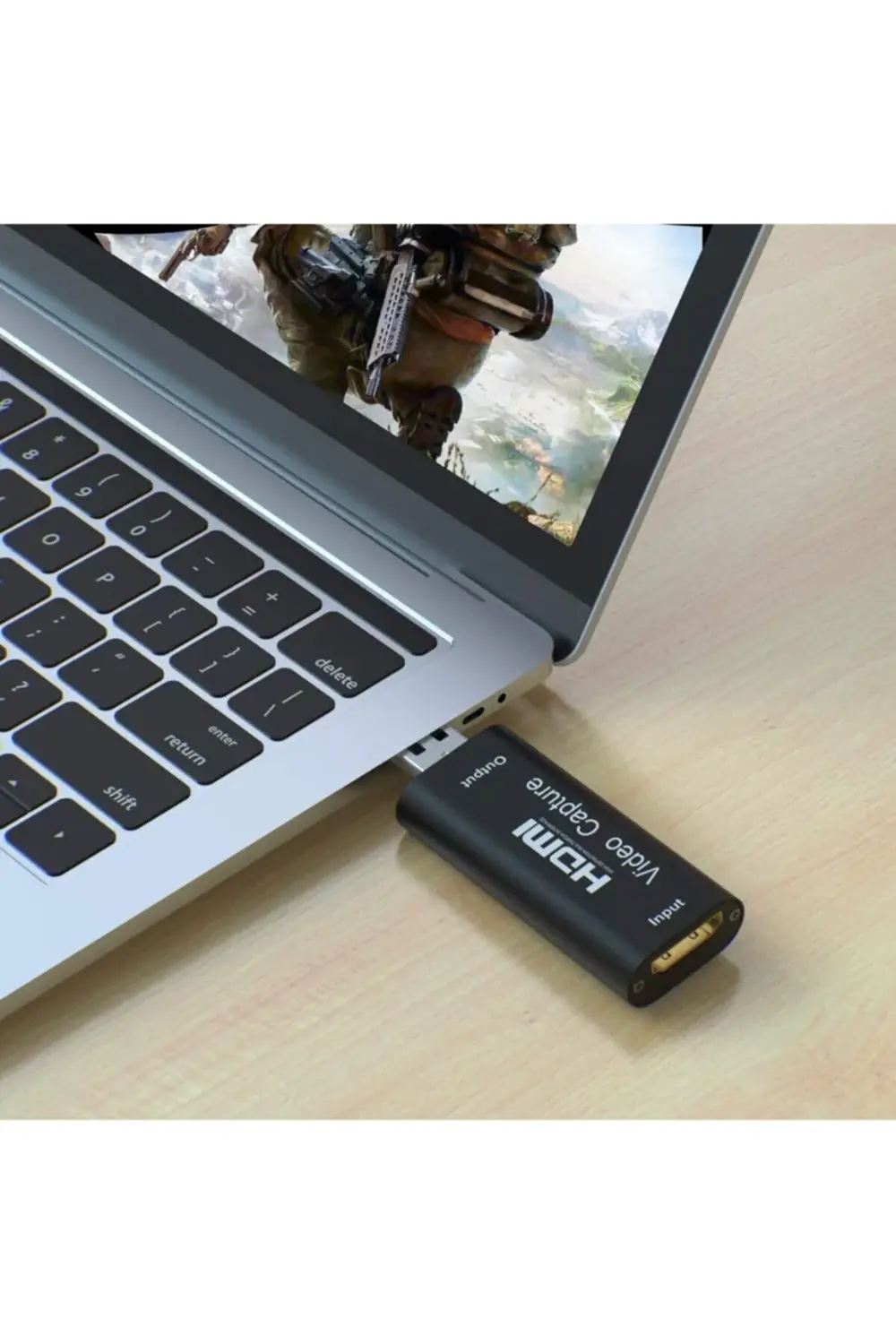 Siyah Metal Kasa Video Capture Usb 2.0 To Hdmi Çevirici Dönüştürü