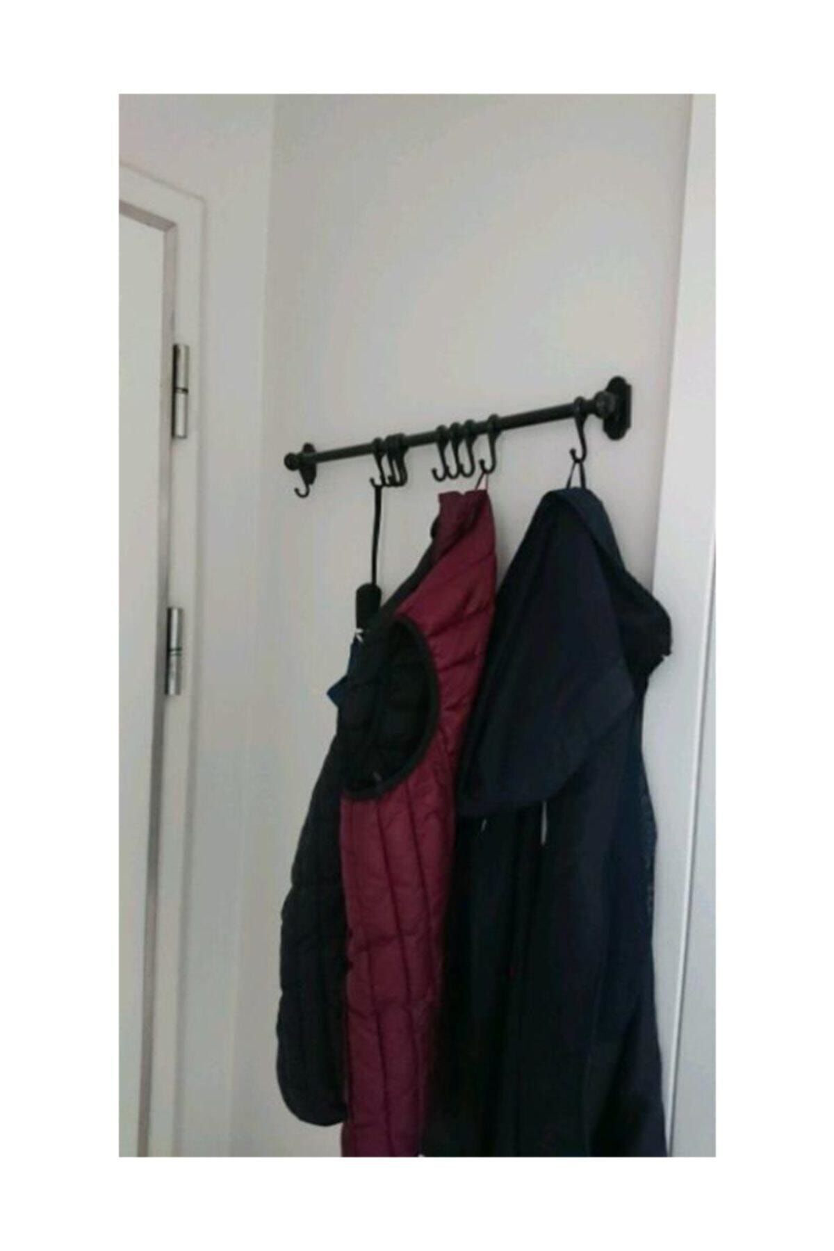 Mien Siyah Metal Mutfak,Banyo Askısı,Çok Amaçlı Askı Ferforje Metal As