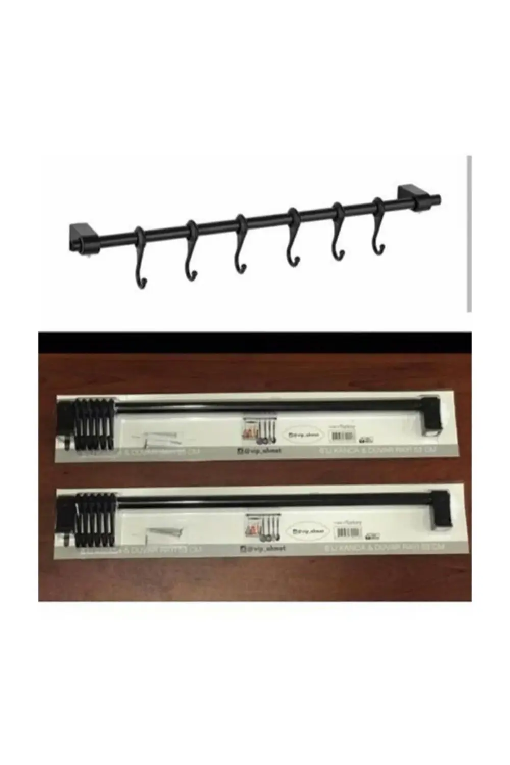 Siyah Metal Mutfak Banyo Askısı Çok Amaçlı Askı Ferforje Metal As