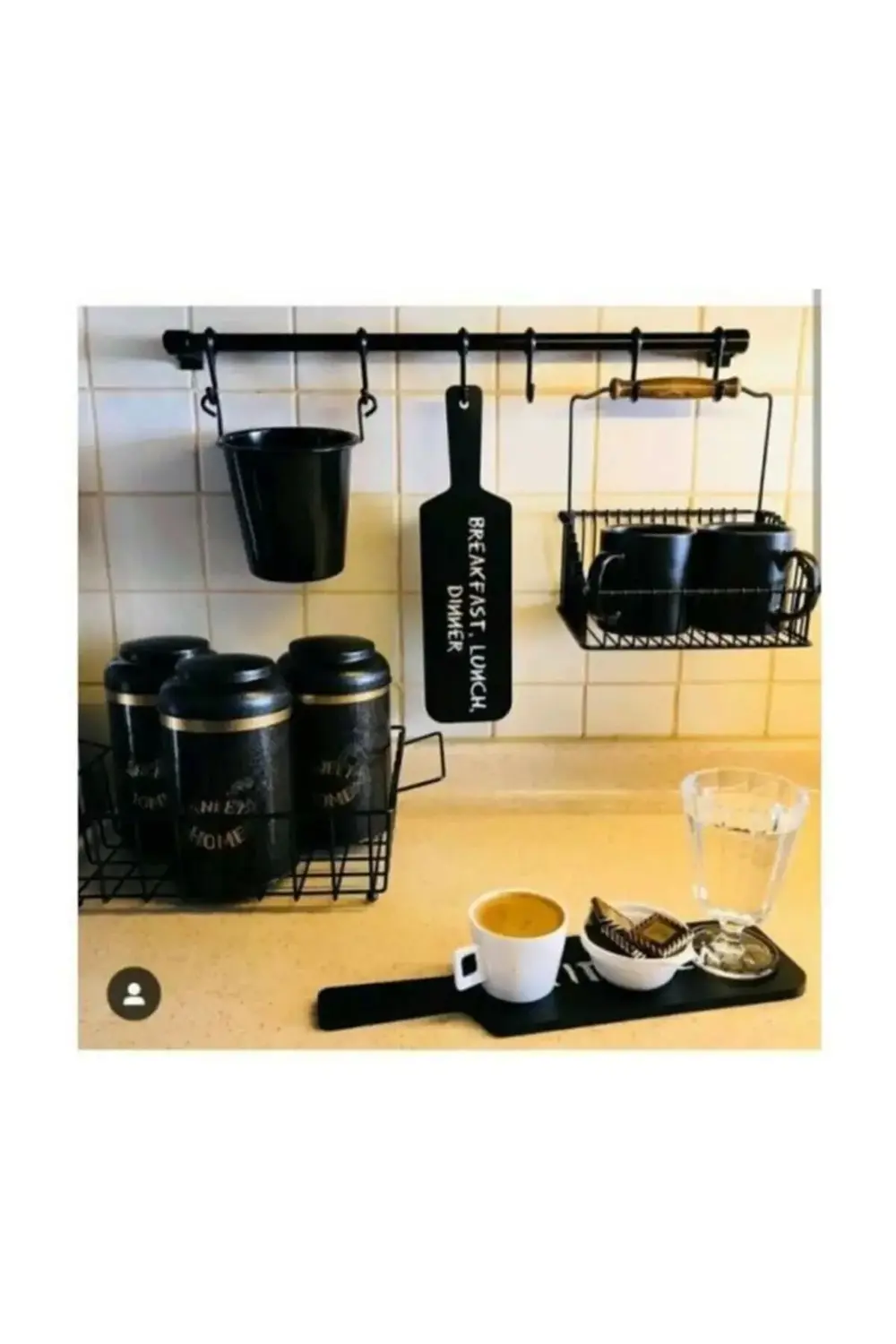 Siyah Metal Mutfak,banyo Askısı,çok Amaçlı Askı Ferforje Metal As