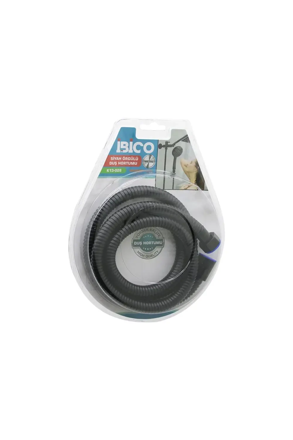 Si̇yah Metal Örgülü Duş Hortumu 1.5mt Vakumlu Ambalaj Anti̇ Twi̇s