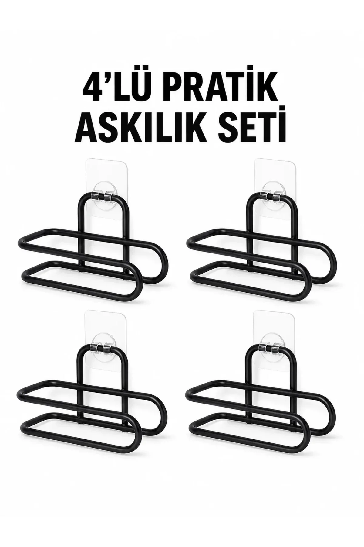 Siyah Metal WC Kağıtlık Yapışkanlı Duvar Tipi Tuvalet Kağıdı Tutucu Seti 4 Adet Siyah Metal WC Kağıtlık Yapışkanlı Duvar Tipi Tuvalet Kağıdı Tutucu Seti 4 Adet