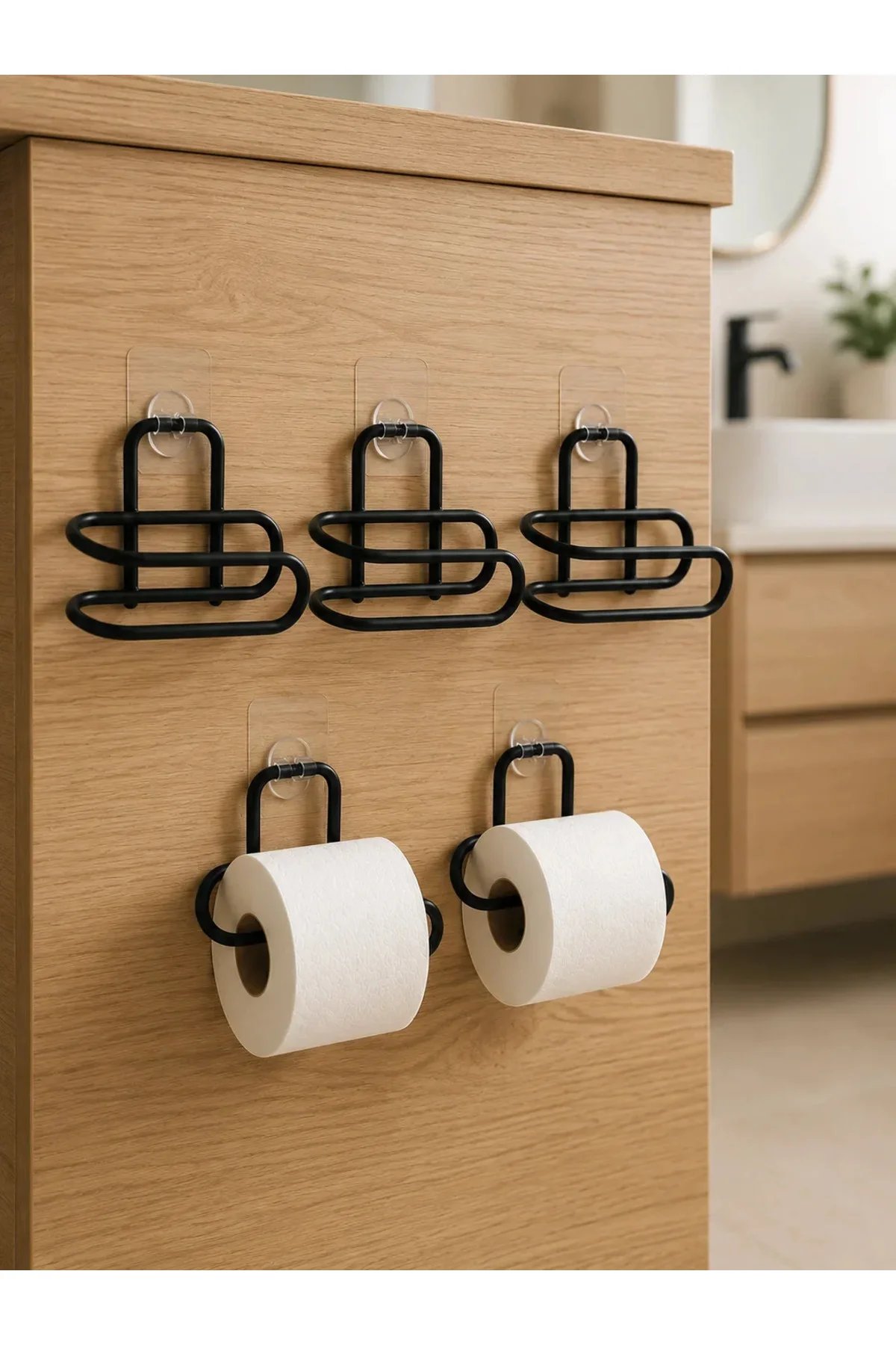 Siyah Metal WC Kağıtlık Yapışkanlı Tuvalet Kağıdı Rulo Tutucu 5 Adet Avantajlı Set Siyah Metal WC Kağıtlık Yapışkanlı Tuvalet Kağıdı Rulo Tutucu 5 Adet Avantajlı Set