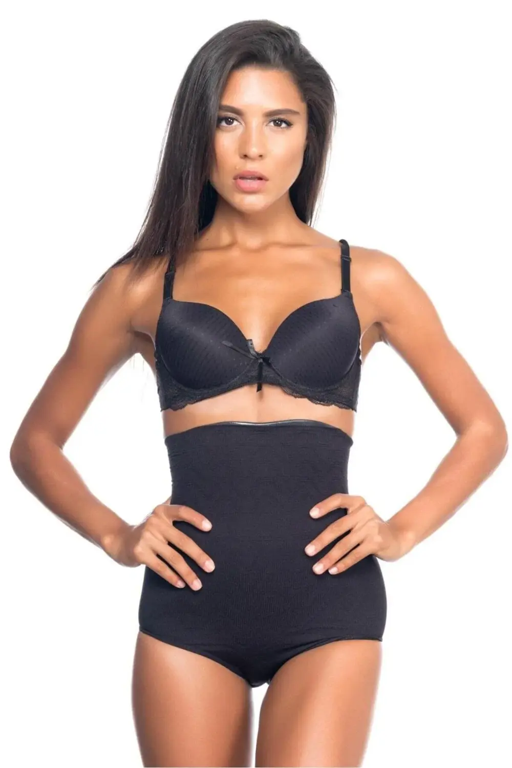 SİYAH MI 2079 Yüksek Bel Desenli Double Slip Korse