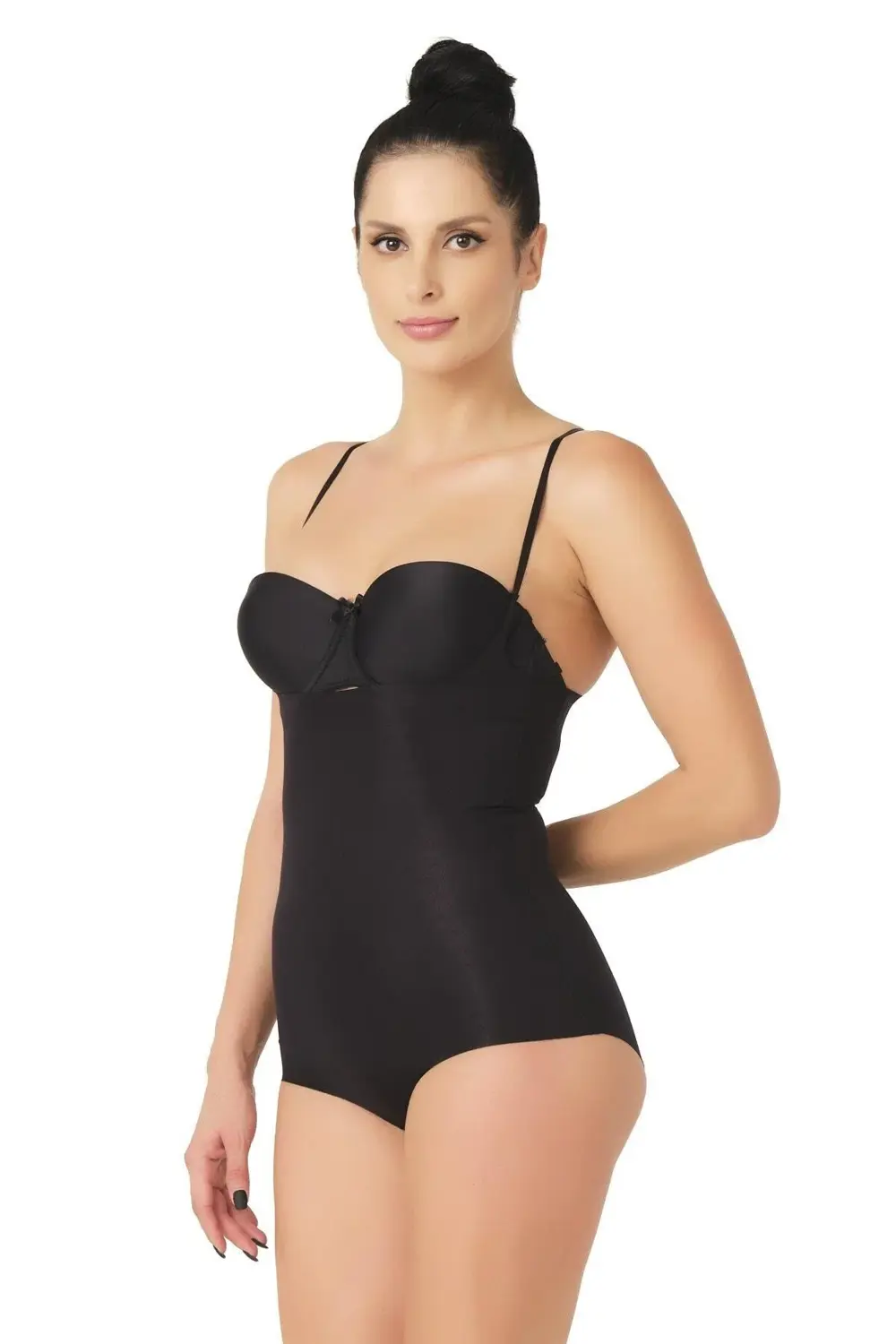 Siyah Mı Emay 2723 Lazer Kesim Göğsü Açık Slip Korse