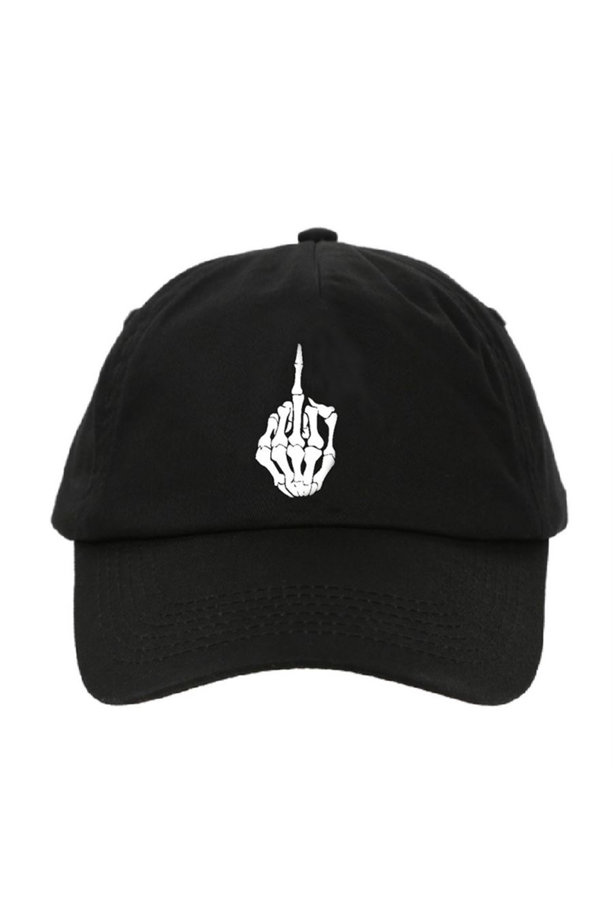 Siyah Middle Finger Gothic Skeleton Şapka