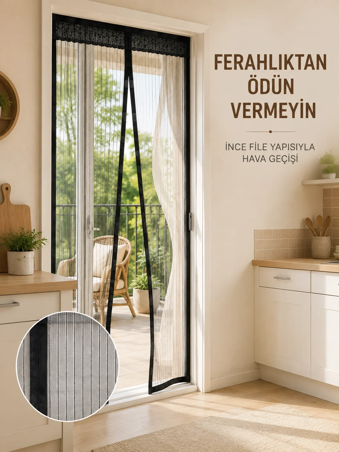 Siyah Mıknatıslı Kapı Sinekliği Sinek ve Böceklere Karşı Koruyucu File Siyah Mıknatıslı Kapı Sinekliği Sinek ve Böceklere Karşı Koruyucu File