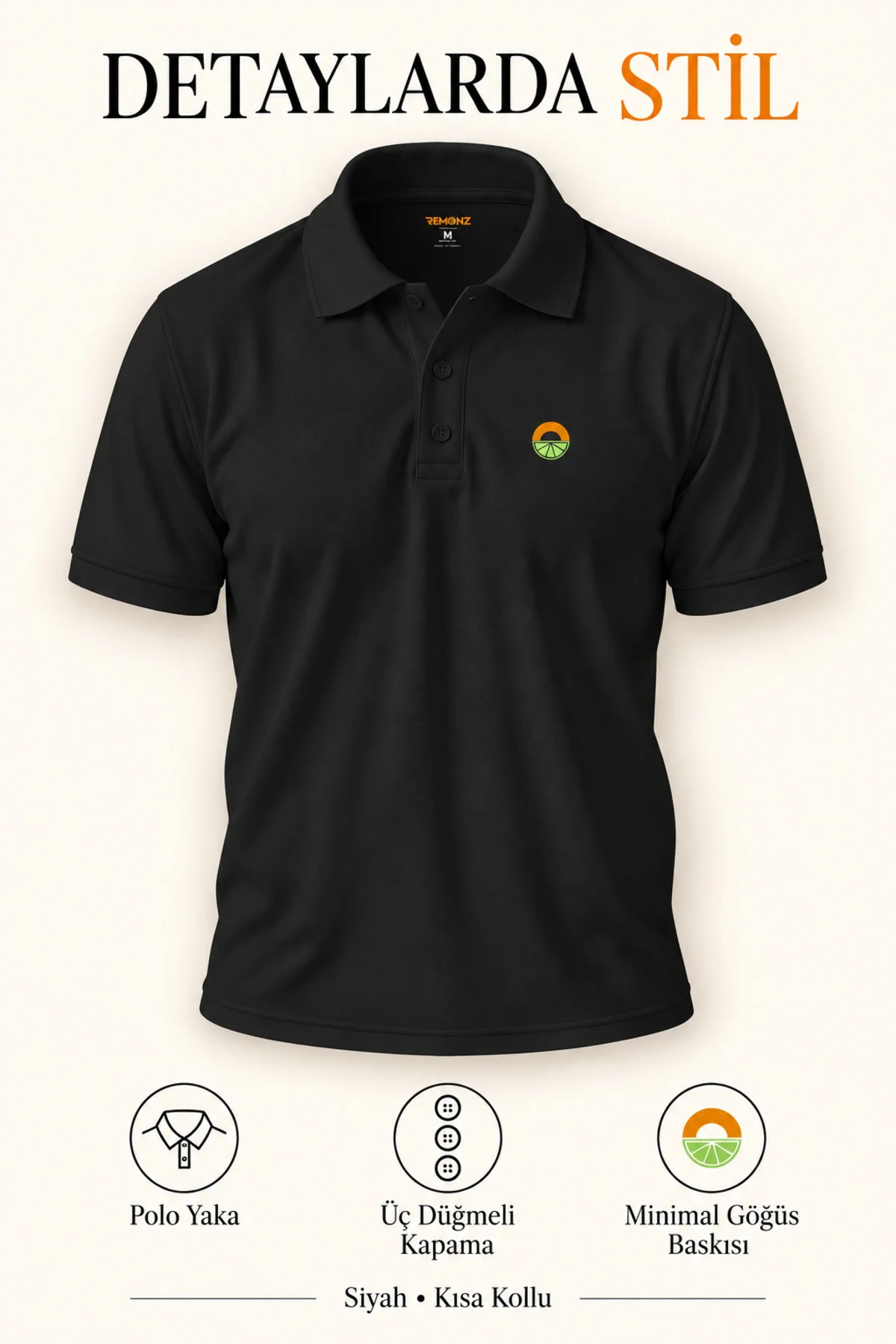 Siyah Minimalist Logolu Polo Yaka Kısa Kollu Tişört Siyah Minimalist Logolu Polo Yaka Kısa Kollu Tişört
