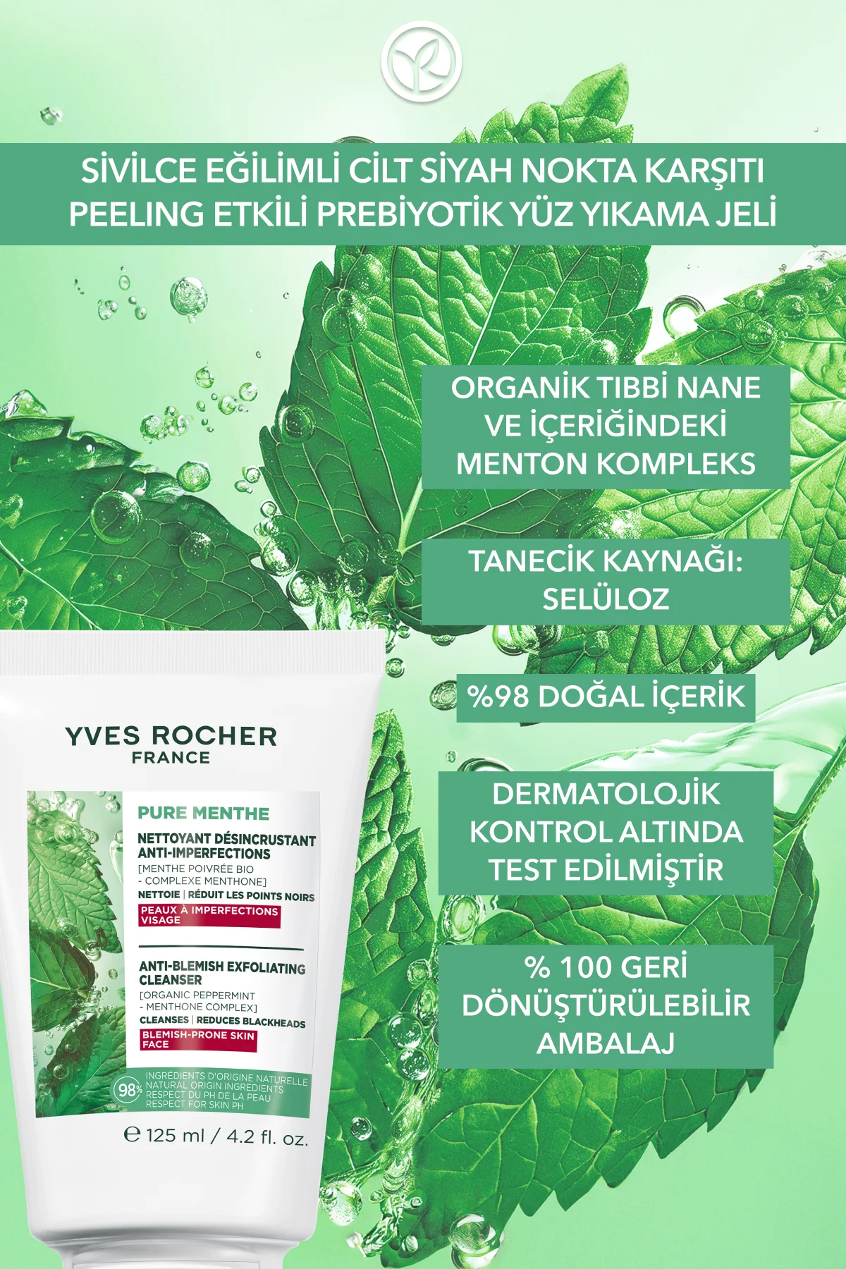 Siyah Nokta Karşıtı Peeling Etki Yüz Yıkama Jeli-Sivilce Eğilimli