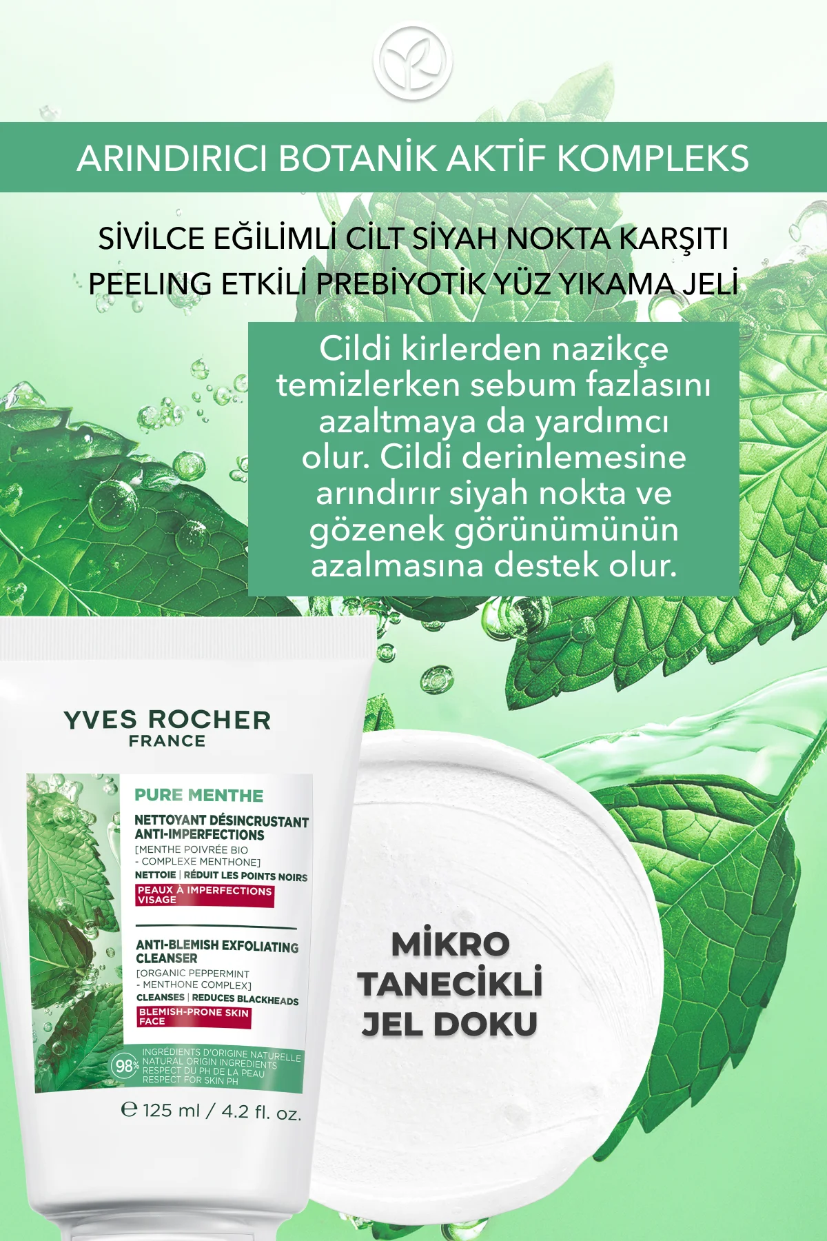 Siyah Nokta Karşıtı Peeling Etki Yüz Yıkama Jeli-Sivilce Eğilimli