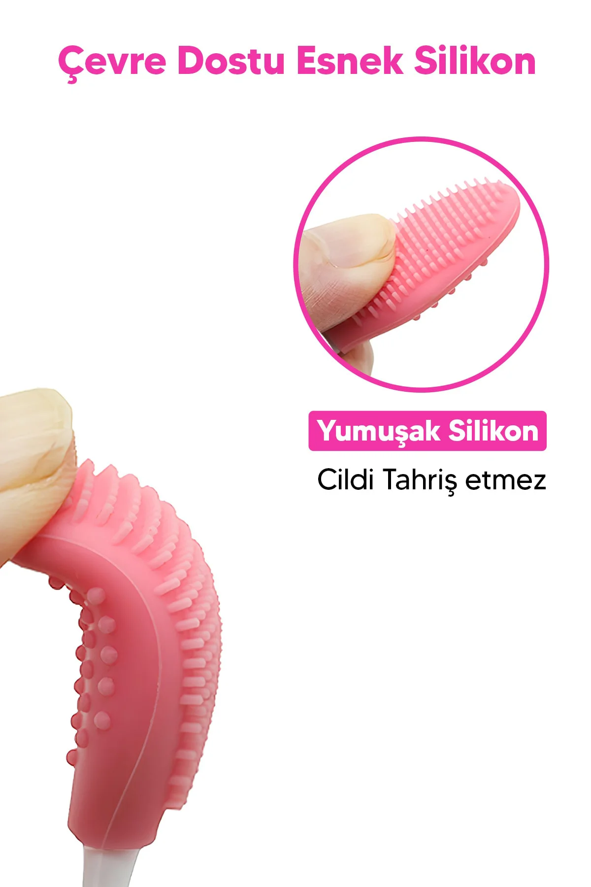 Siyah Nokta Ve Cilt Temizleme Aparatı Uzun Sap Fuşya