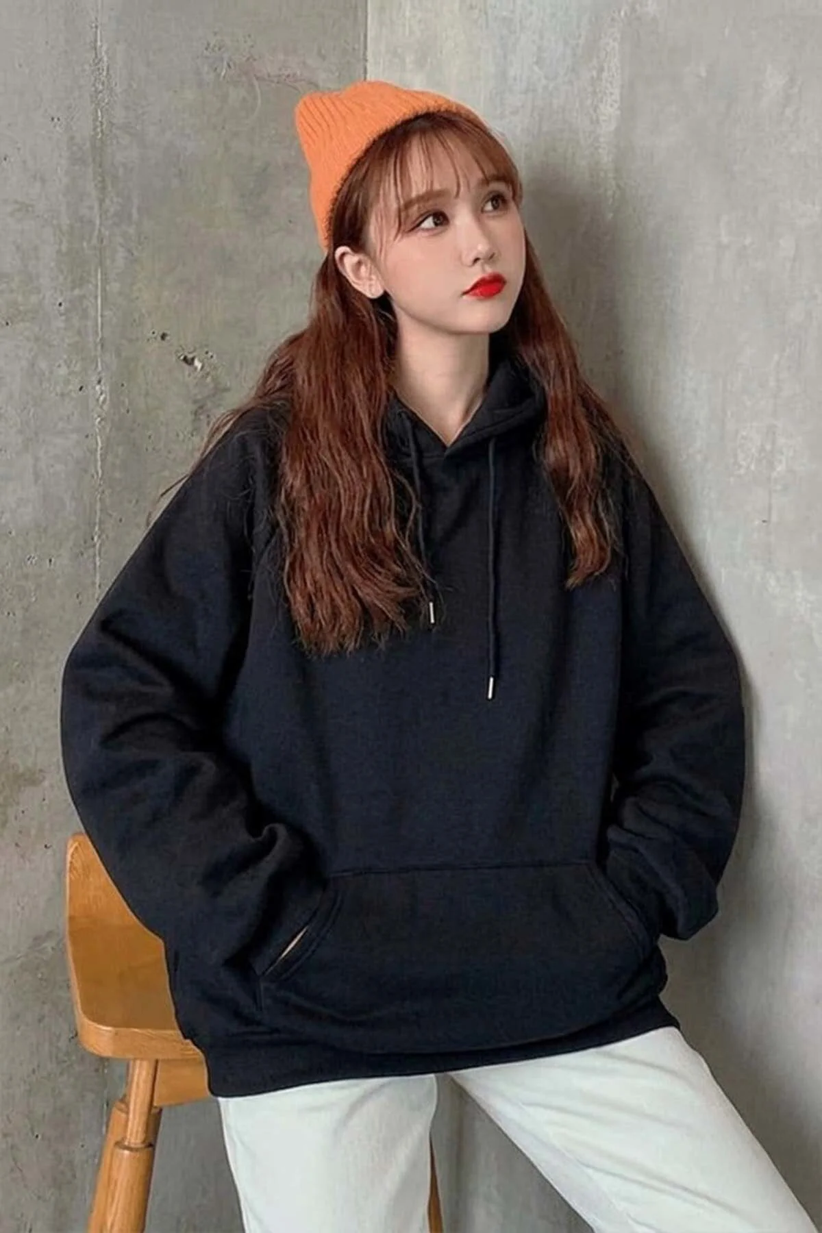 Siyah Oversize Kalın Kapüşonlu Y2K Unisex Sweatshirt Siyah Oversize Kalın Kapüşonlu Y2K Unisex Sweatshirt