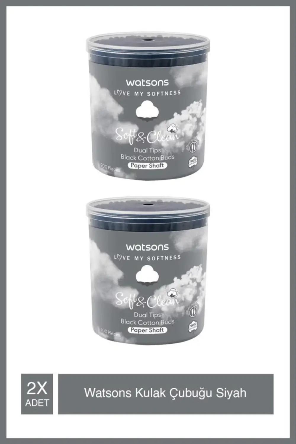 Siyah Pamuklu Kulak Çubugu X2 Adet