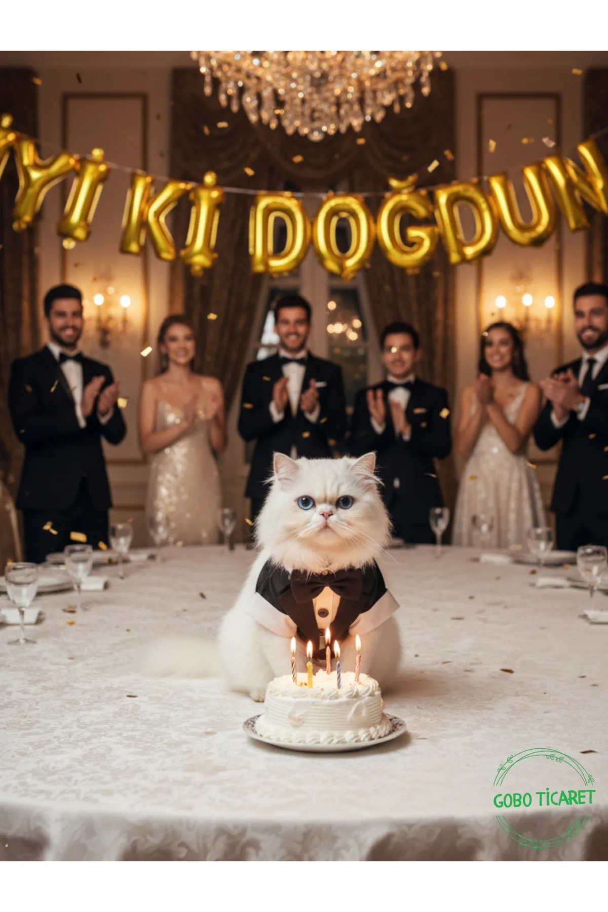 Siyah Papyonlu Smokin Damatlık Kedi ve Köpek Elbisesi Kıyafeti Ta