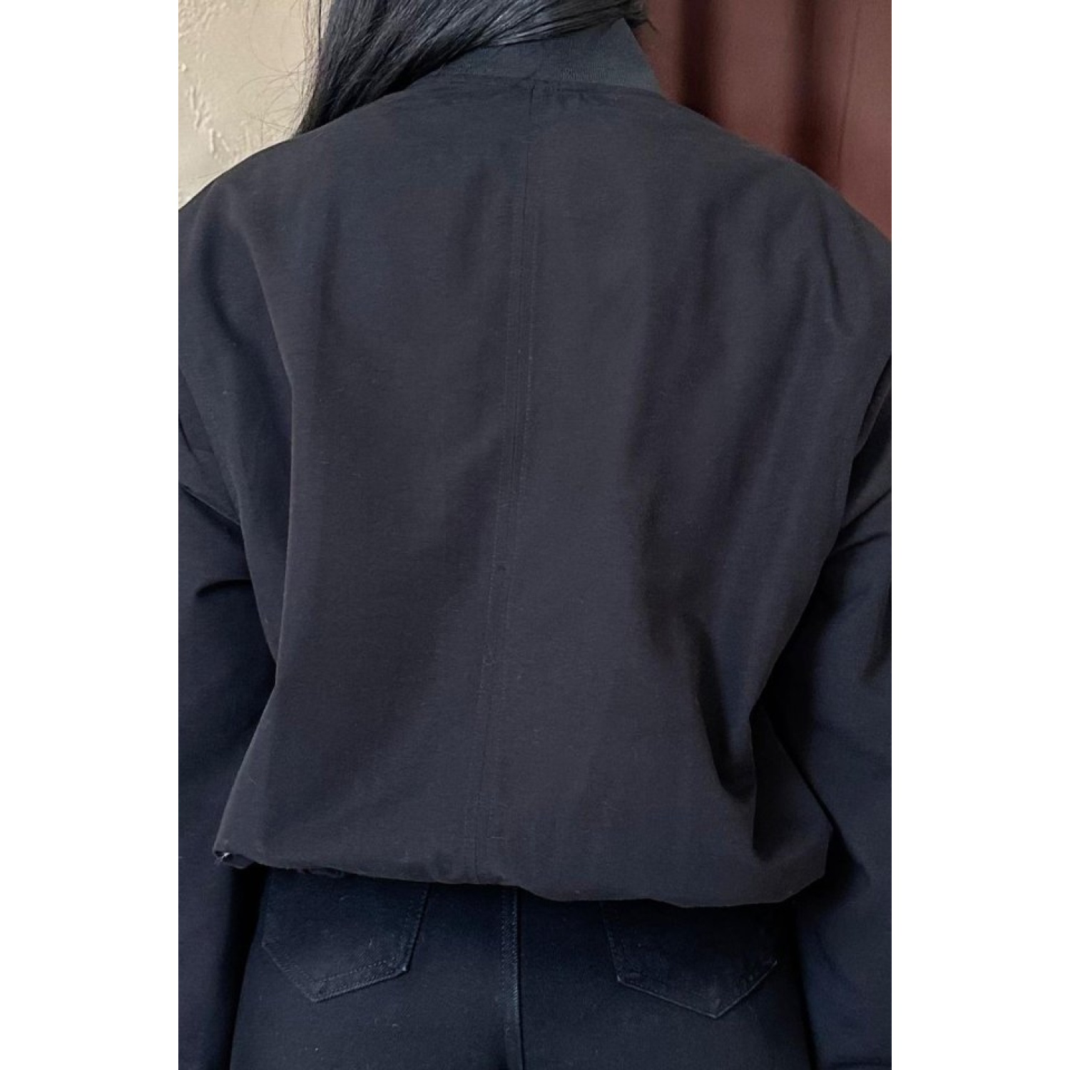 Siyah Parçalı Bomber Ceket