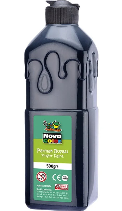 Siyah Parmak Boyası Nova Color 500 ml - Kolay Silinebilir