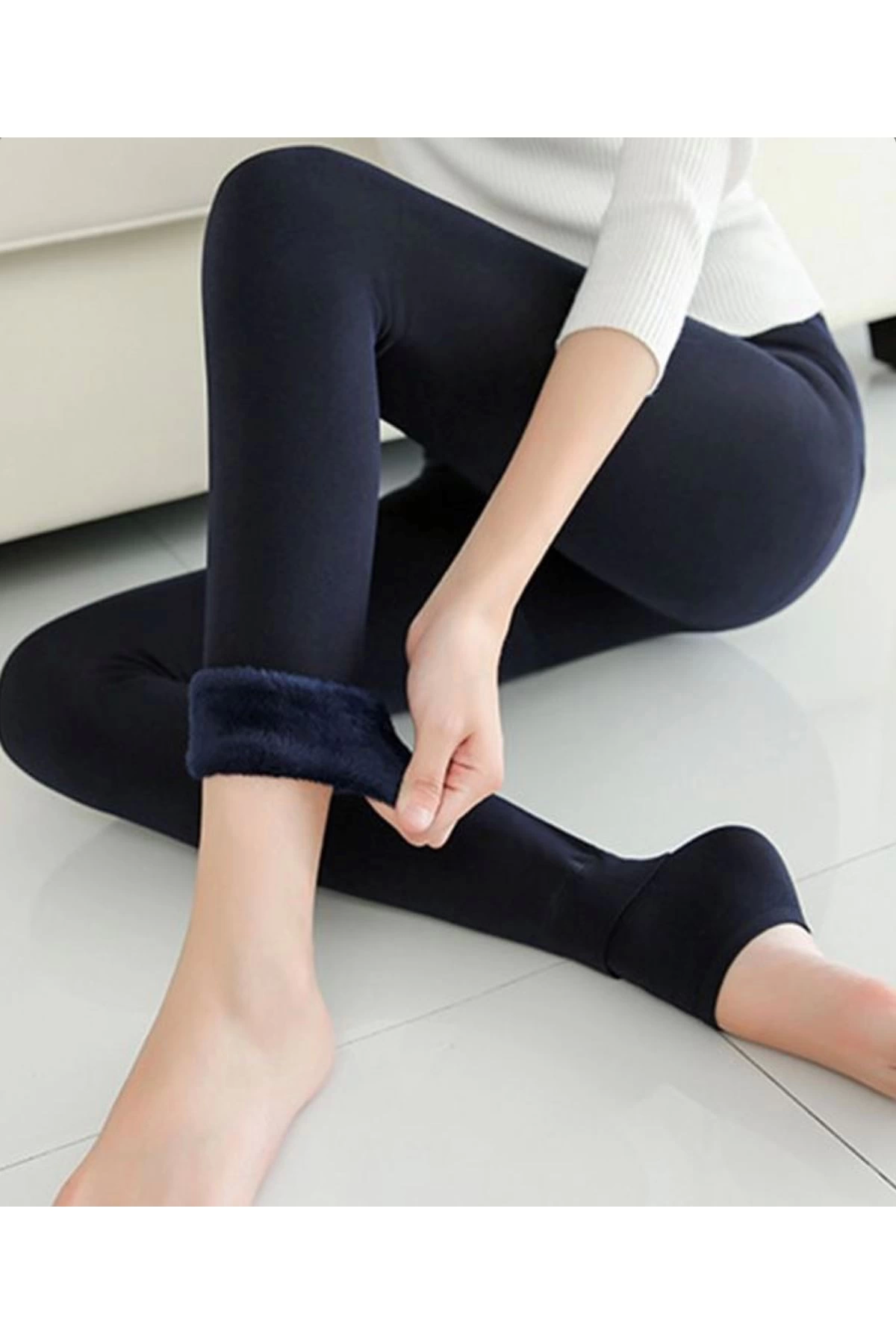 Siyah Peluş Tayt Pt580-1 Siyah Peluş Tayt Pt580-1