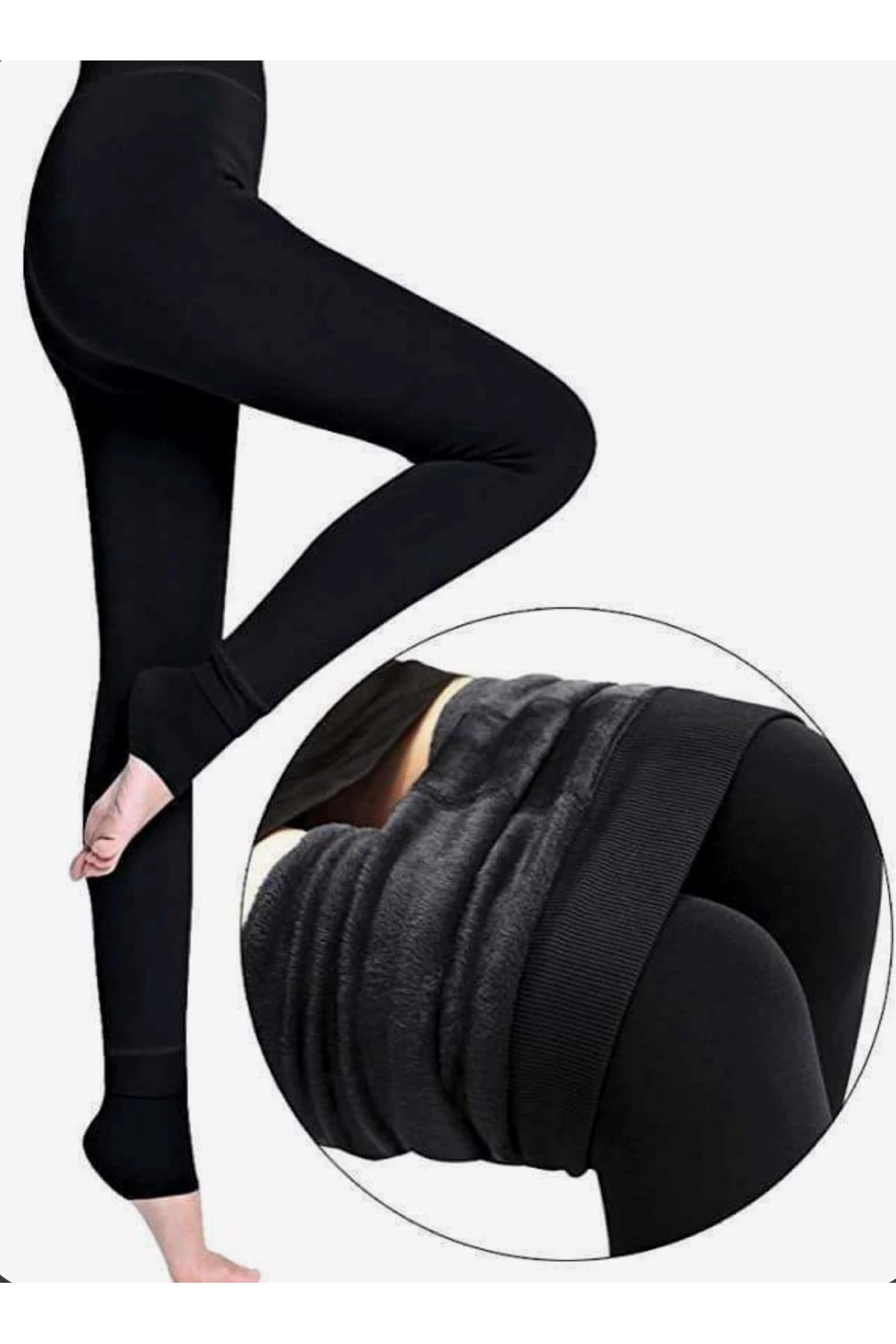 Siyah Peluş Tayt Pt580-1 Siyah Peluş Tayt Pt580-1