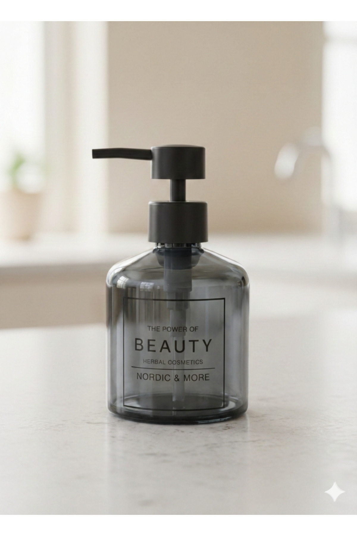 Siyah Pompa Gri Cam Sabun Şişesi 280 ml - Mutfak ve Banyo İçin Es Siyah Pompa Gri Cam Sabun Şişesi 280 ml - Mutfak ve Banyo İçin Es