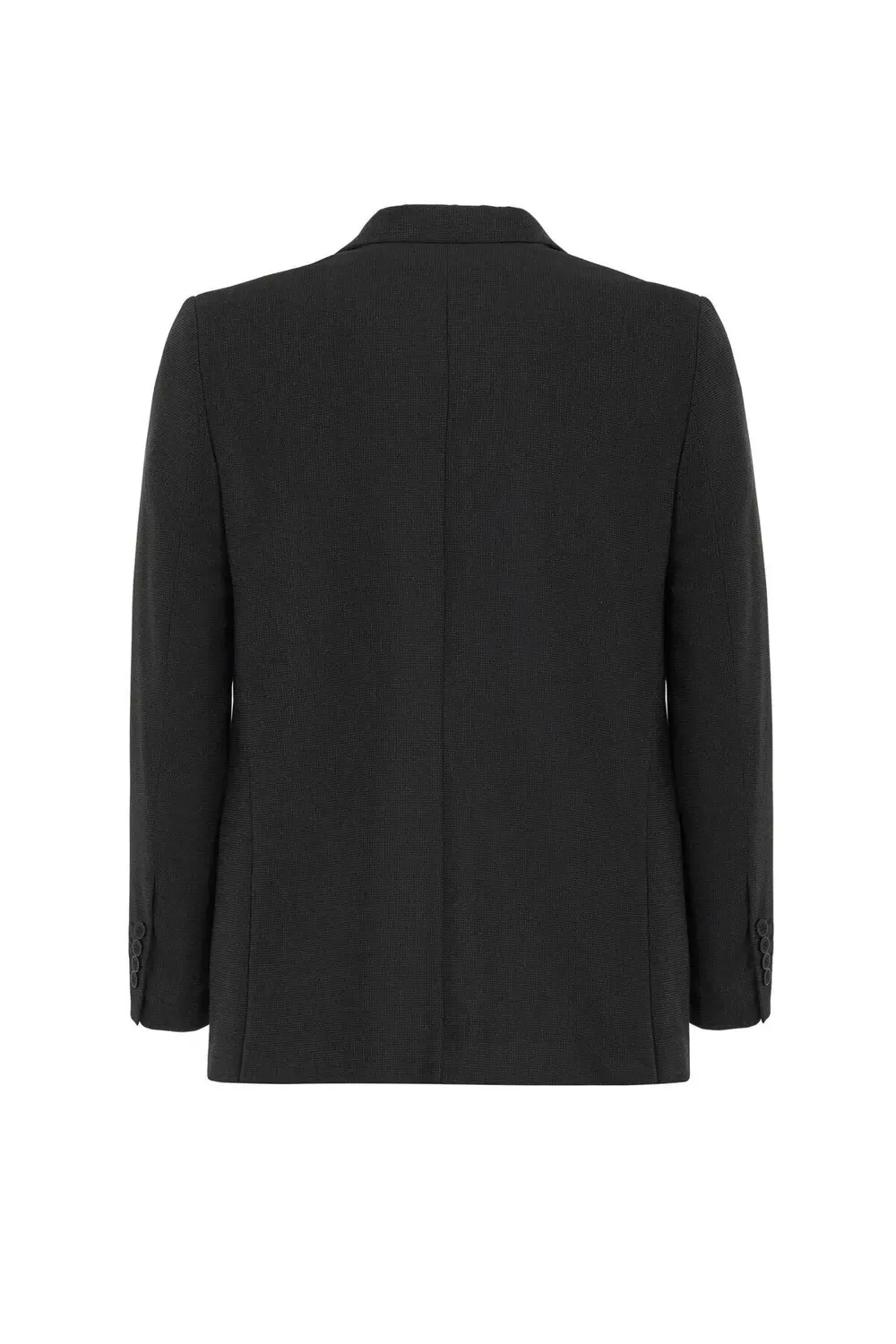 Süvari Siyah Regular Desenli Mono Yaka 4 Drop Klasik Takım Elbise