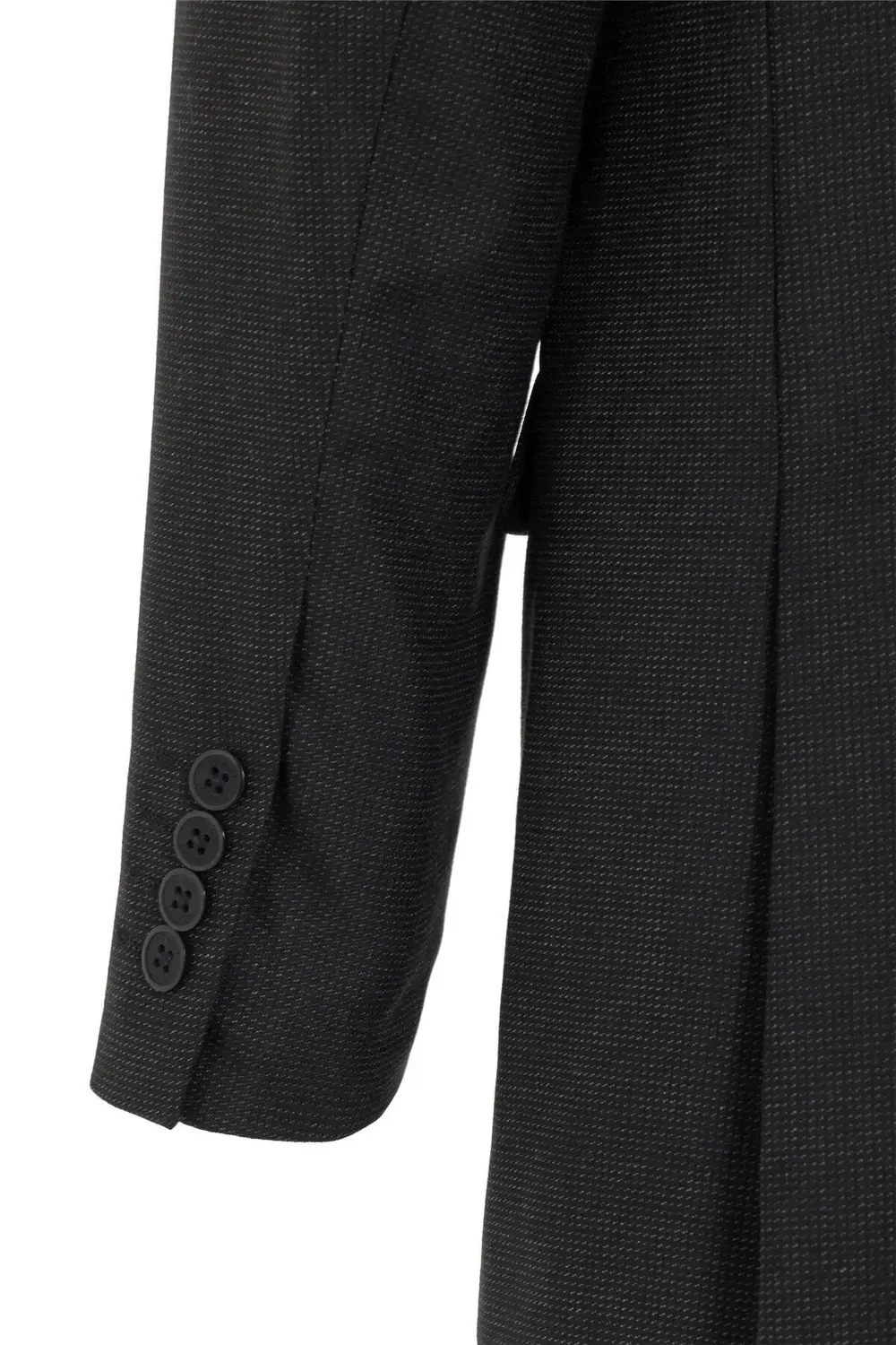 Süvari Siyah Regular Desenli Mono Yaka 4 Drop Klasik Takım Elbise