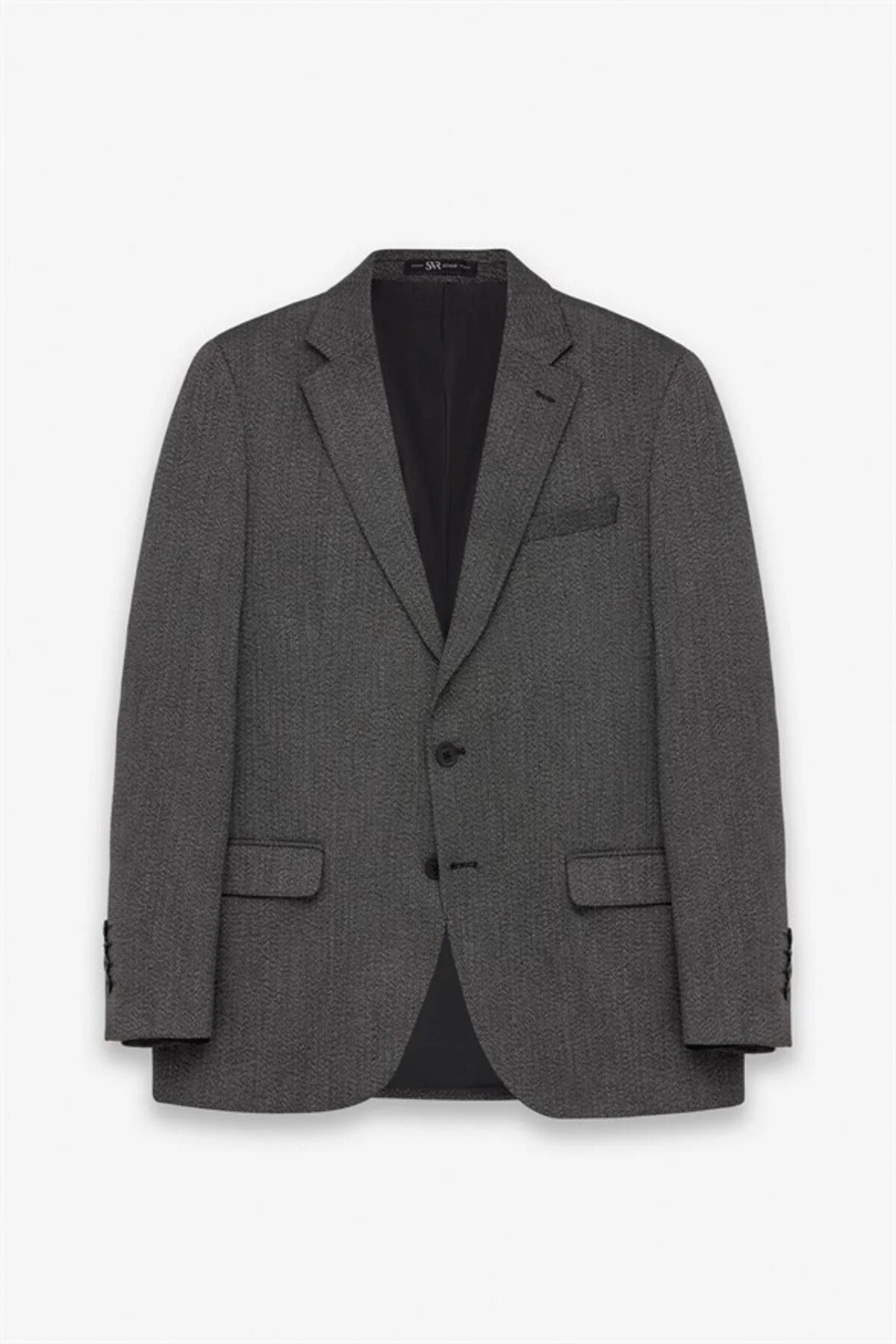 Siyah Regular Mono Yaka Torba Cep 4 Drop Klasik Ceket - Görsel 6