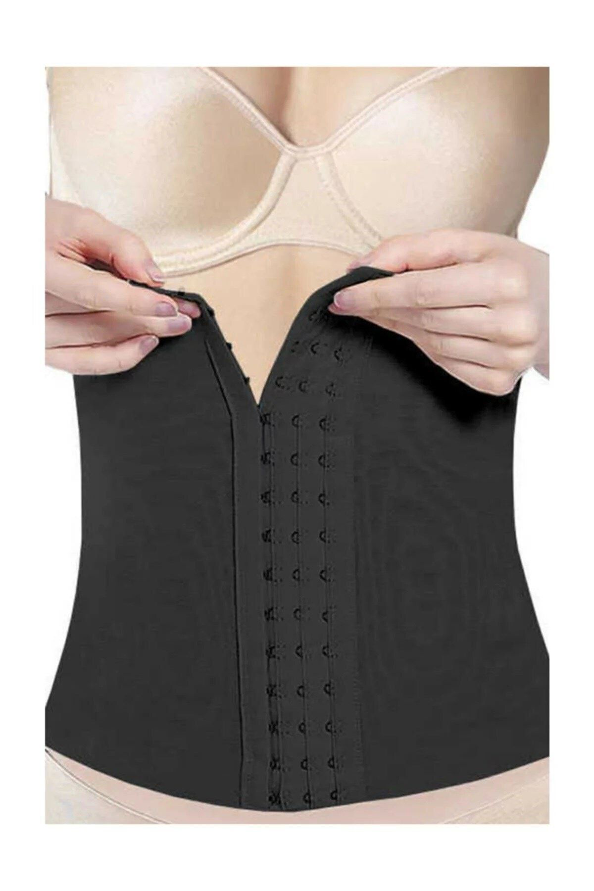 Elite Life Siyah Renk Agraflı Ayarlı Bel Korse