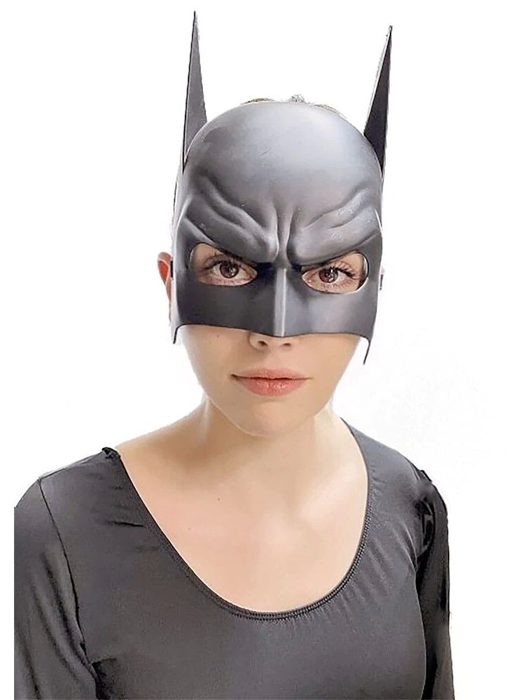 Siyah Renk Çocuk Boy Arkadan Lastikli Batman Maskesi A Kalite  20