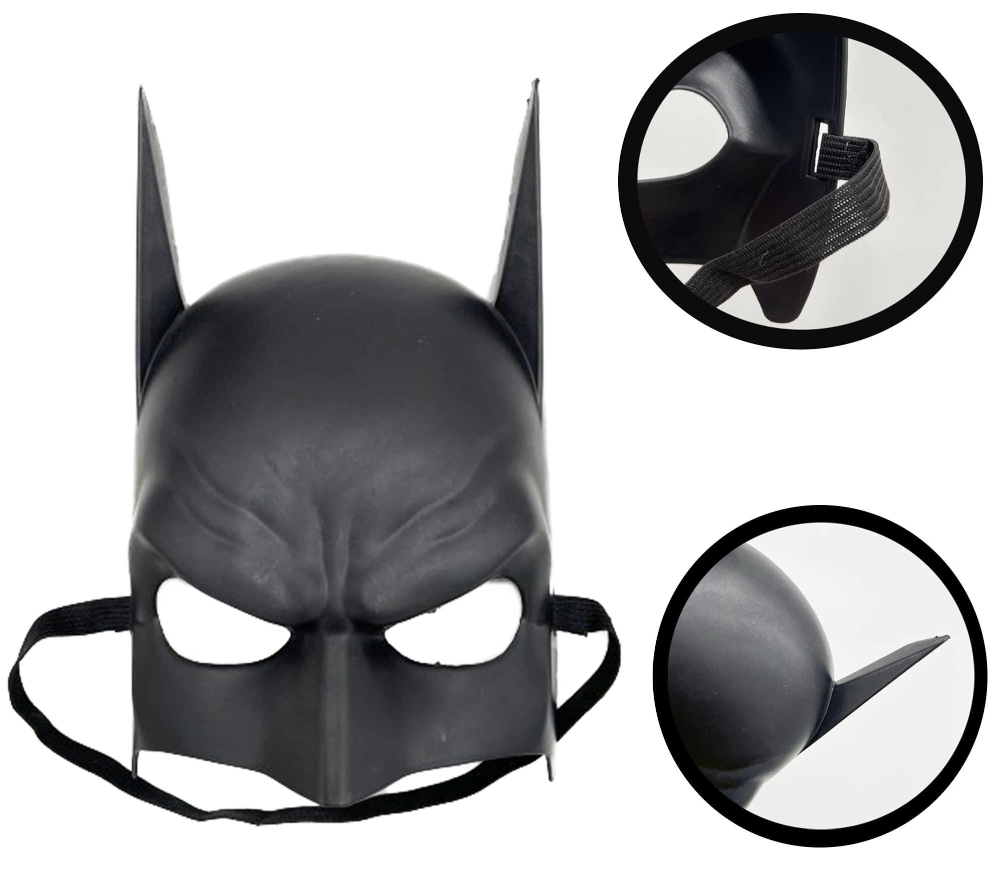 Siyah Renk Çocuk Boy Arkadan Lastikli Batman Maskesi A Kalite  20
