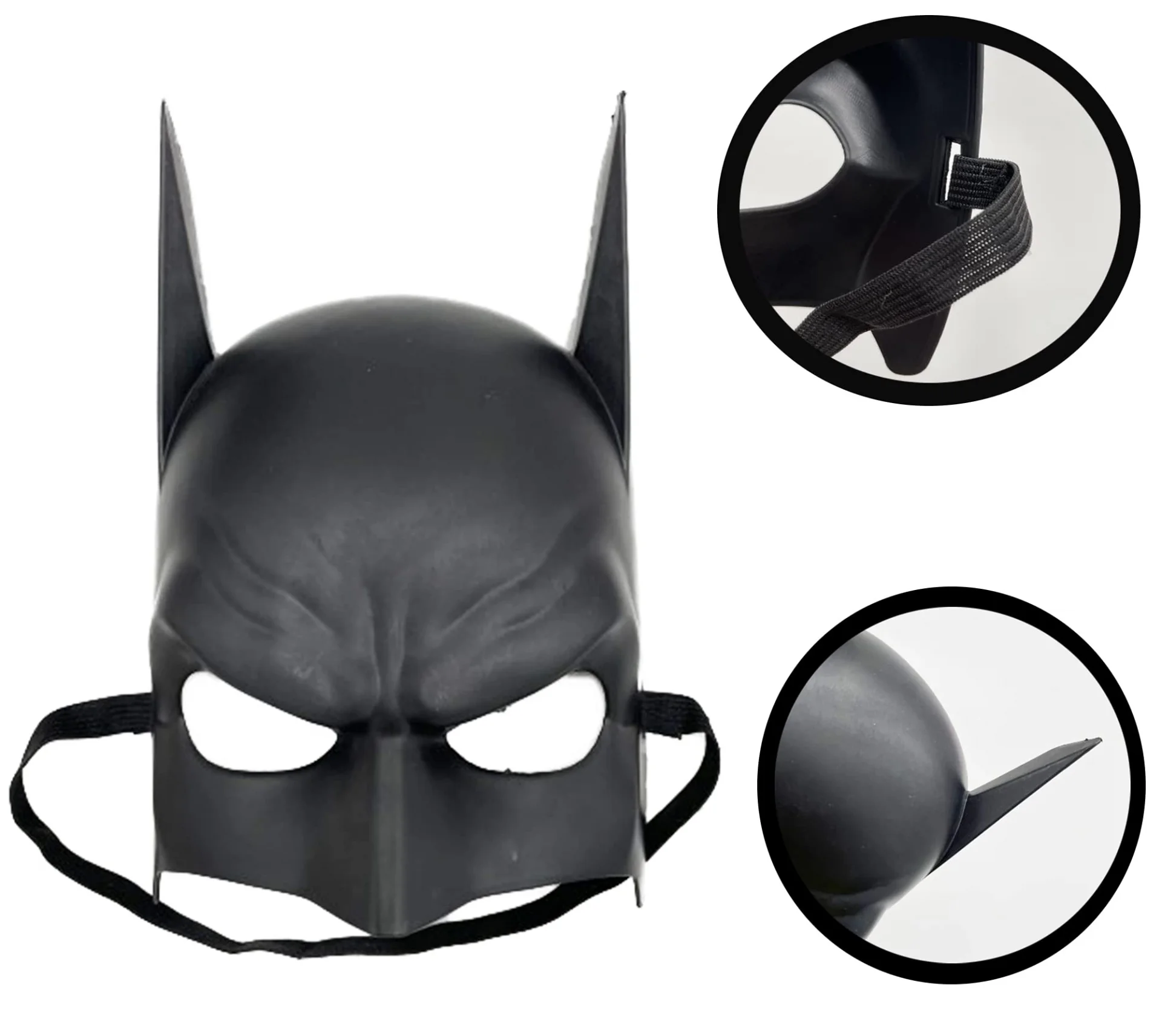Siyah Renk Çocuk Boy Arkadan Lastikli Batman Maskesi A Kalite 20x14 cm Siyah Renk Çocuk Boy Arkadan Lastikli Batman Maskesi A Kalite 20x14 cm