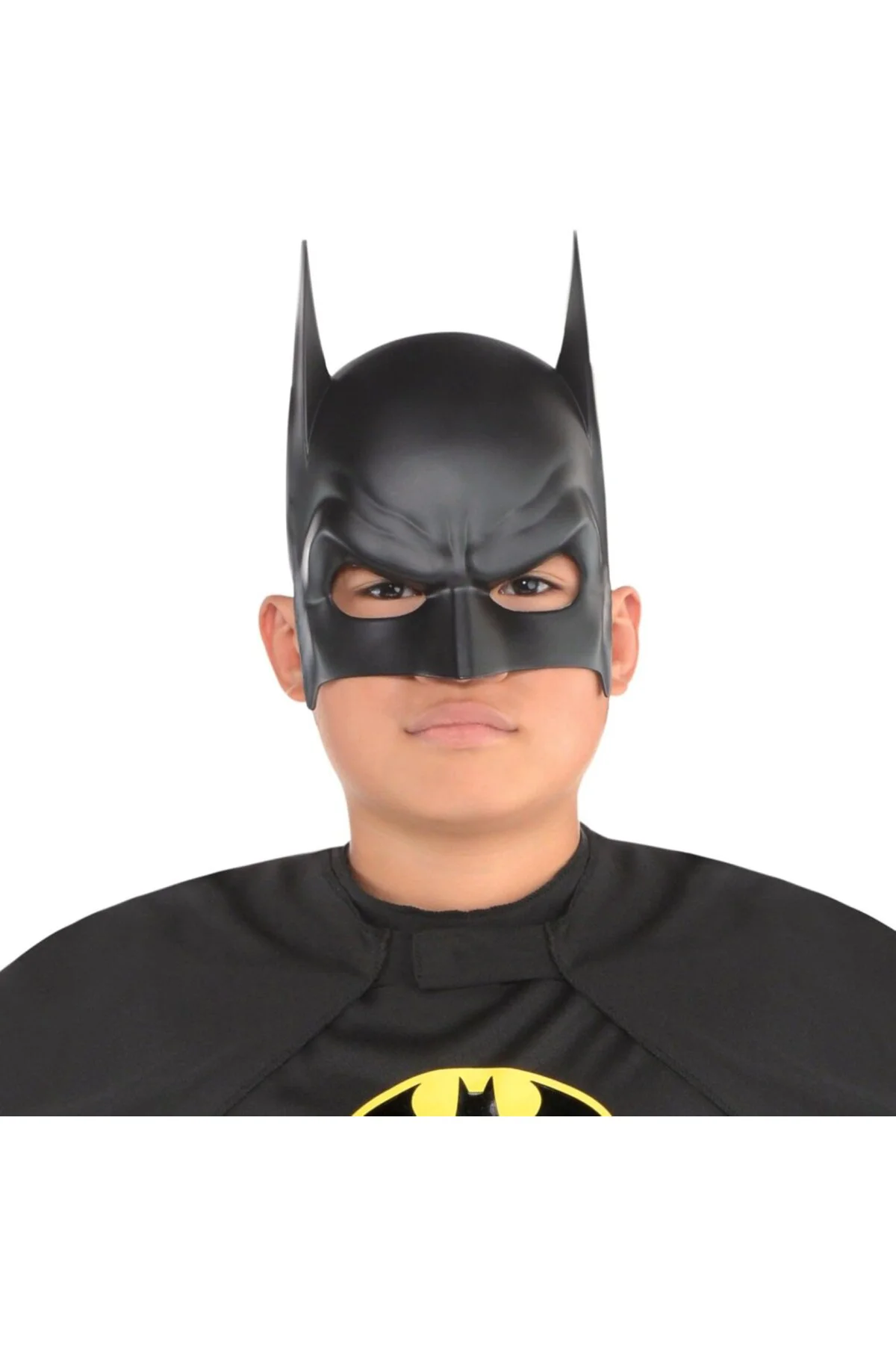 Siyah Renk Çocuk Boy Arkadan Lastikli Batman Maskesi A Kalite 20x14 cm