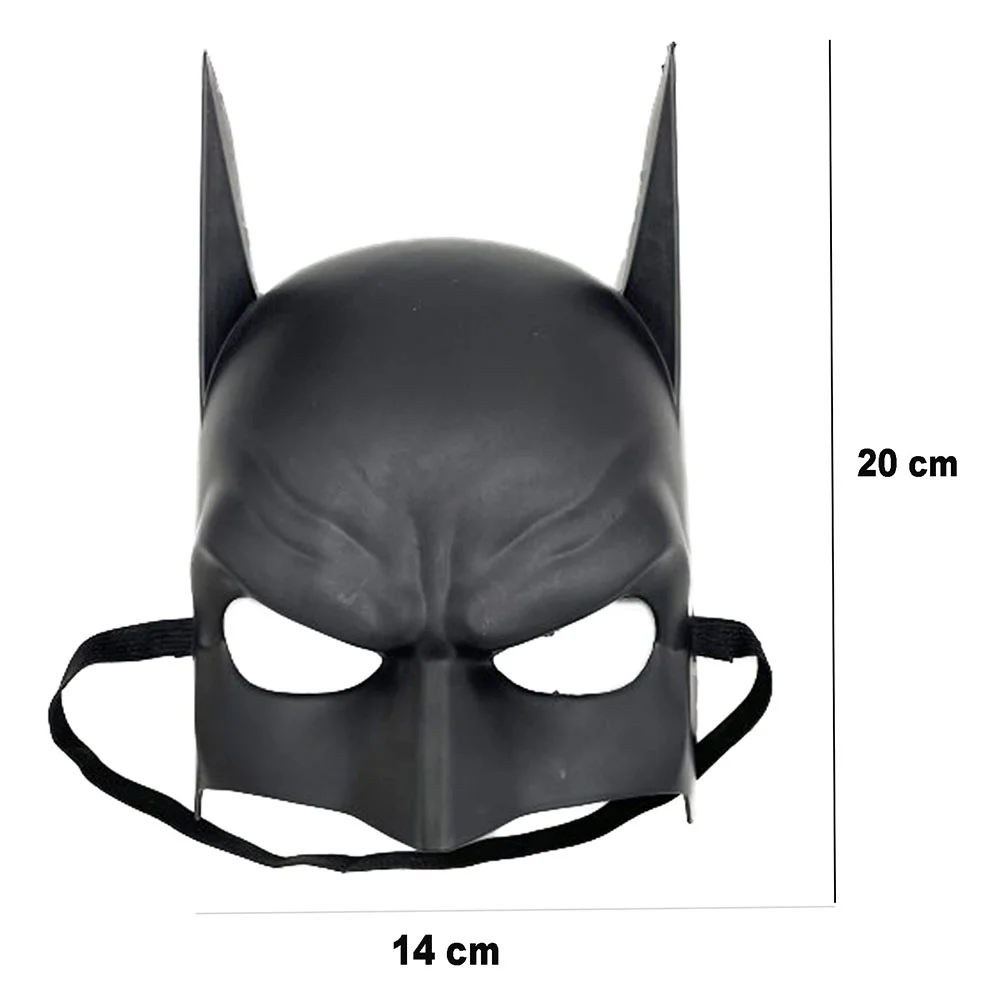 Siyah Renk Çuk Boy Arkadan Lastikli Batman Maskesi A Kalite  20x14 cm