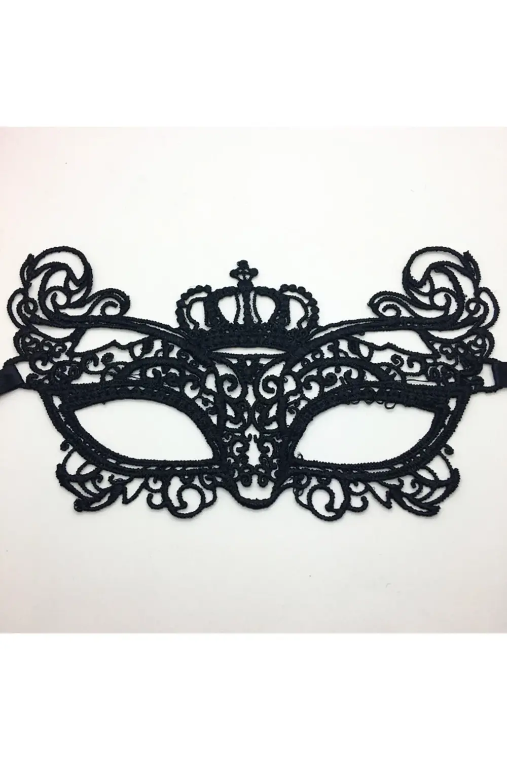Siyah Renk Dantel İşlemeli Örgülü Parti Maskesi Model 6 GO5060310