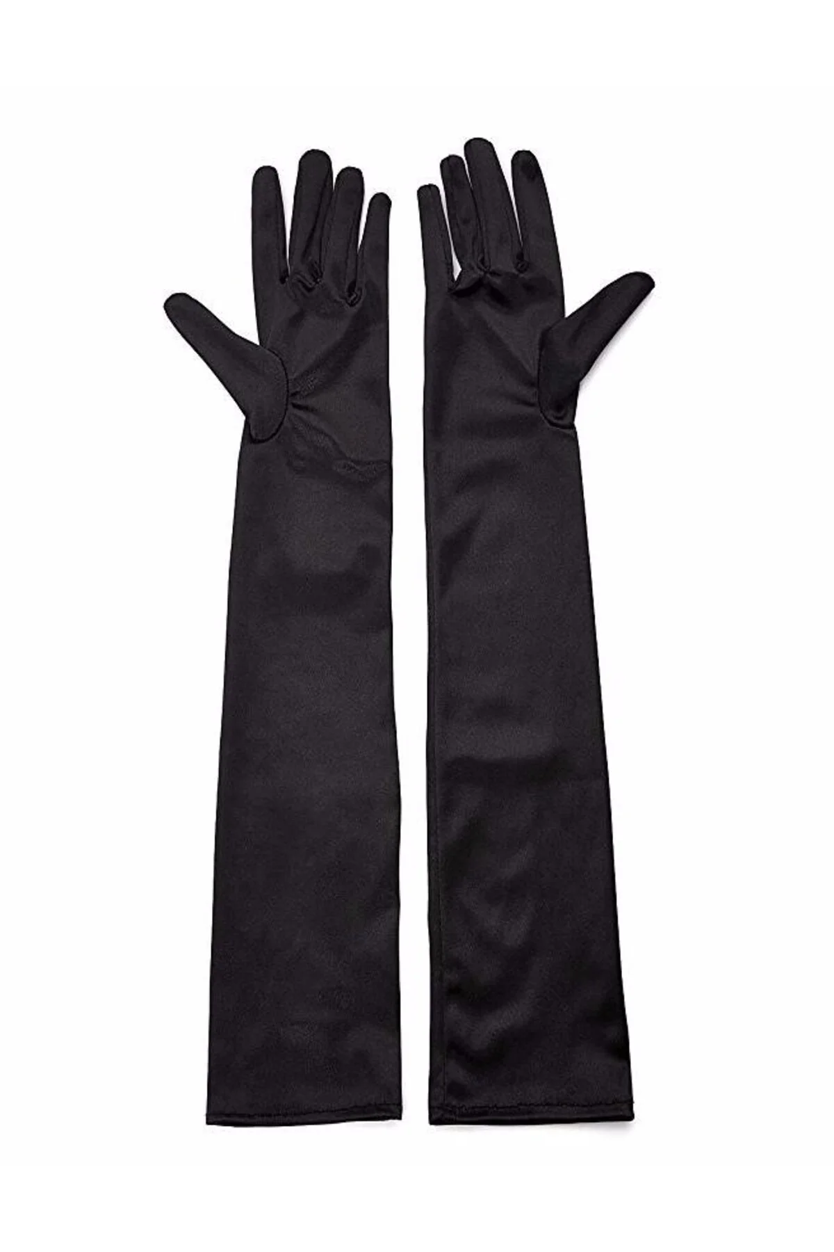 Siyah Renk Dirseğe Kadar Uzun Kumaş Eldiven 40 cm Siyah Renk Dirseğe Kadar Uzun Kumaş Eldiven 40 cm - Görsel 4