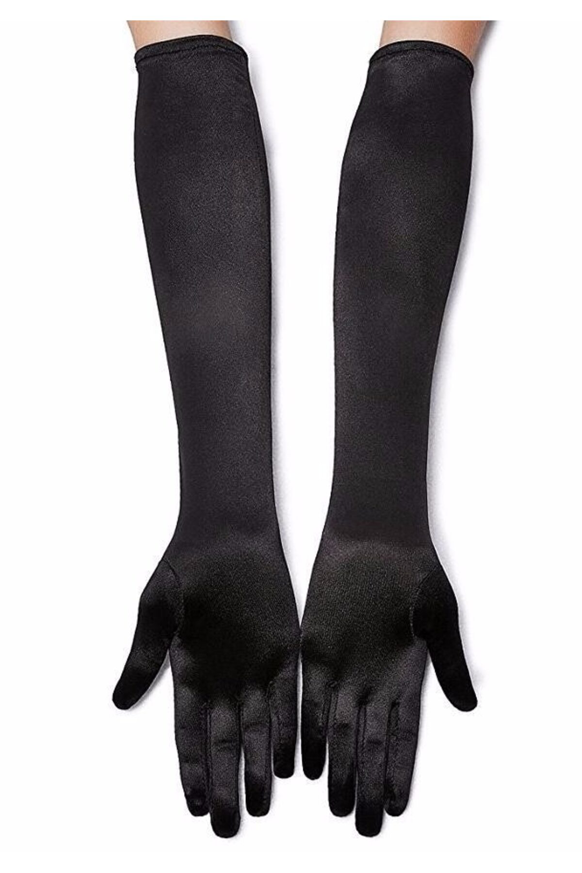 Ok Aksesuar Siyah Renk Dirseğe Kadar Uzun Kumaş Eldiven Go50603689100
