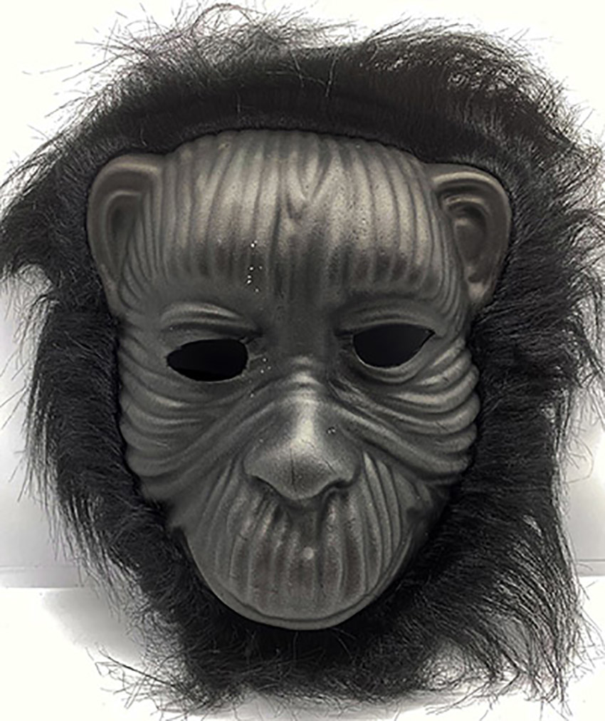 Siyah Renk Eva Goril Maskesi - Siyah Peluşlu Tüylü Orangutan Mask