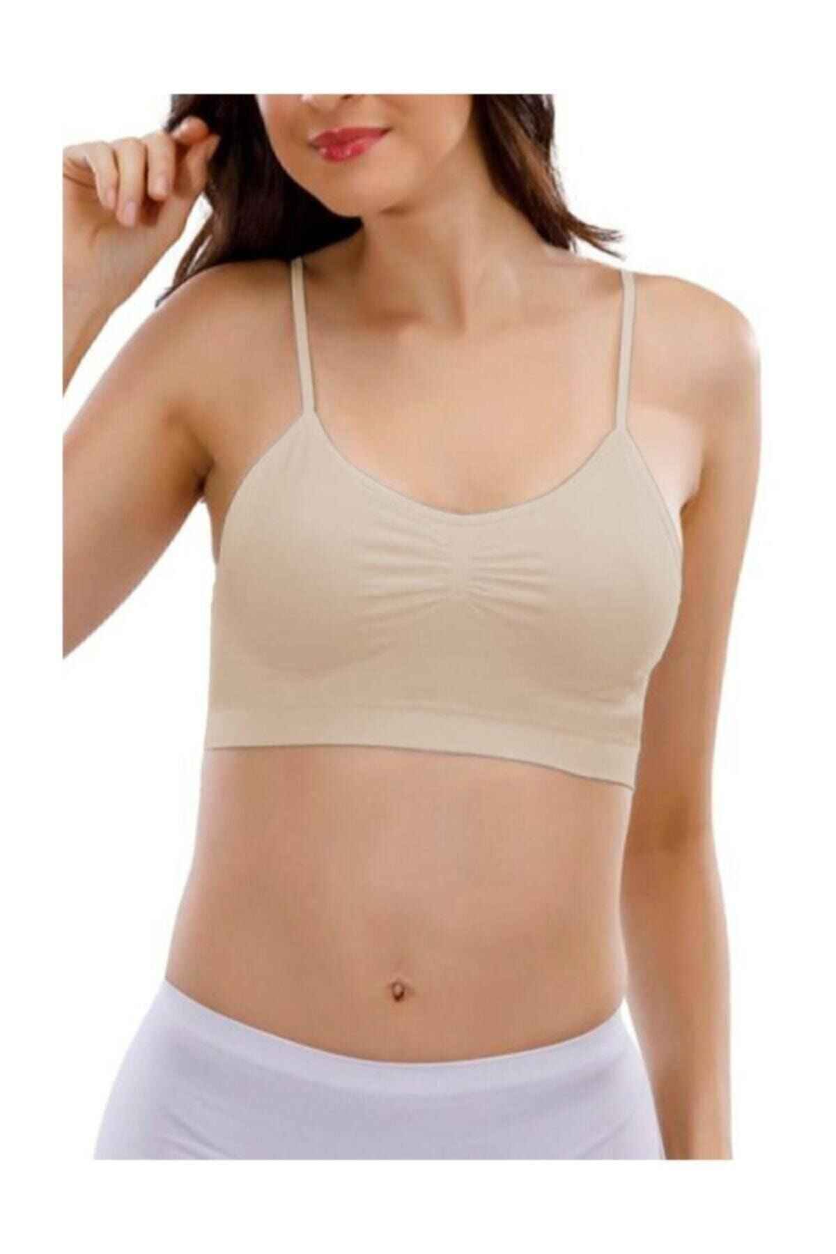 Layza Form Kadın Ten Rengi İp Askılı Seamless Dikişsiz Pedli Büstiyer 15000