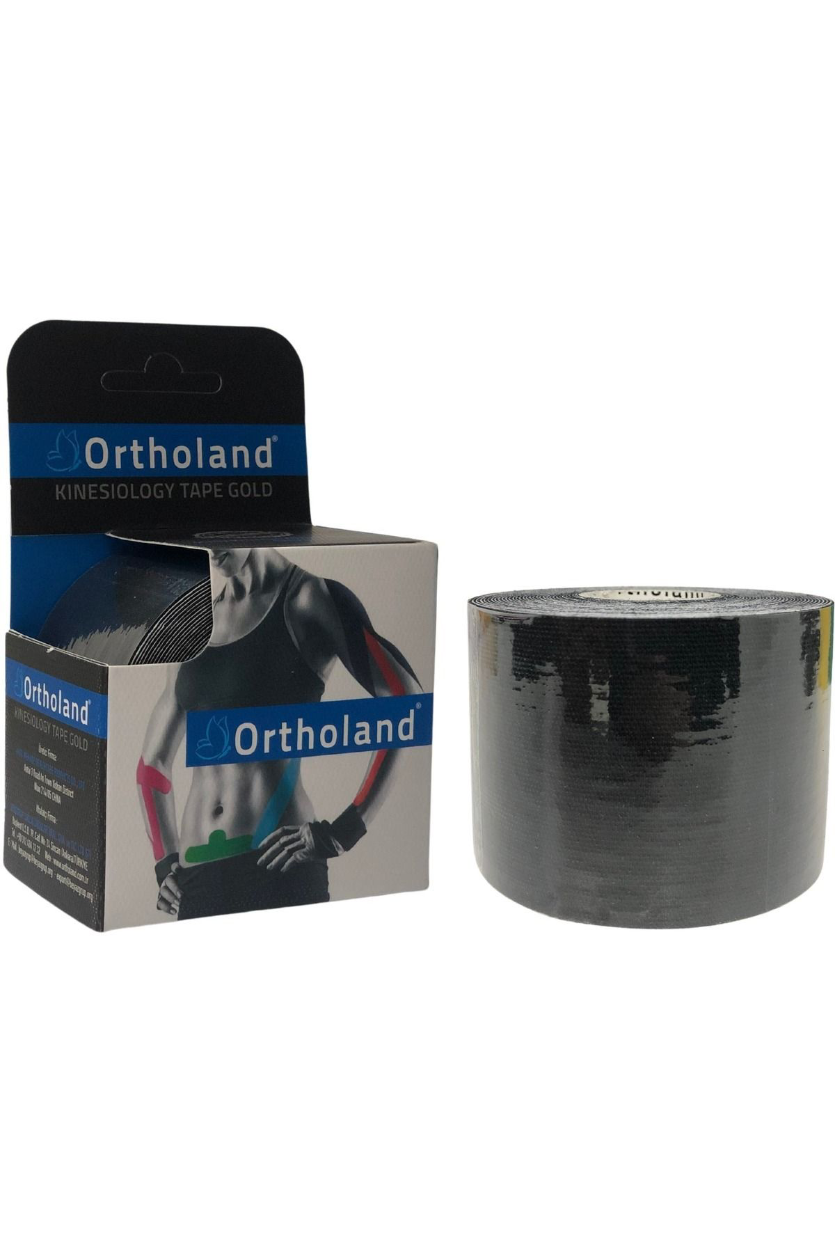 Ortholand Siyah Renk Kinesi Band,Sporcu Kas Ağrı Bandı,Kinezyo Tape