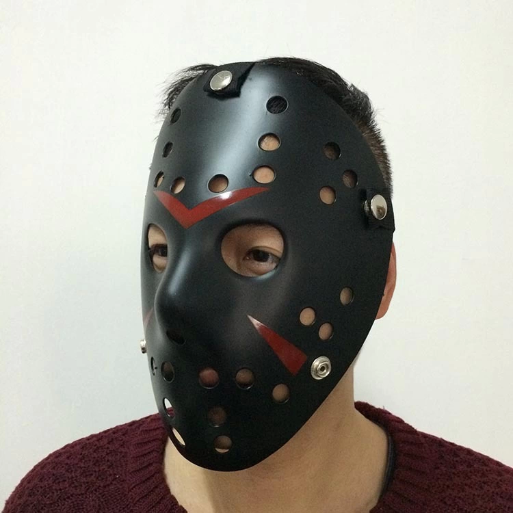 Siyah Renk Kırmızı Çizgili Tam Yüz Hokey Jason Maskesi Hannibal M Siyah Renk Kırmızı Çizgili Tam Yüz Hokey Jason Maskesi Hannibal M